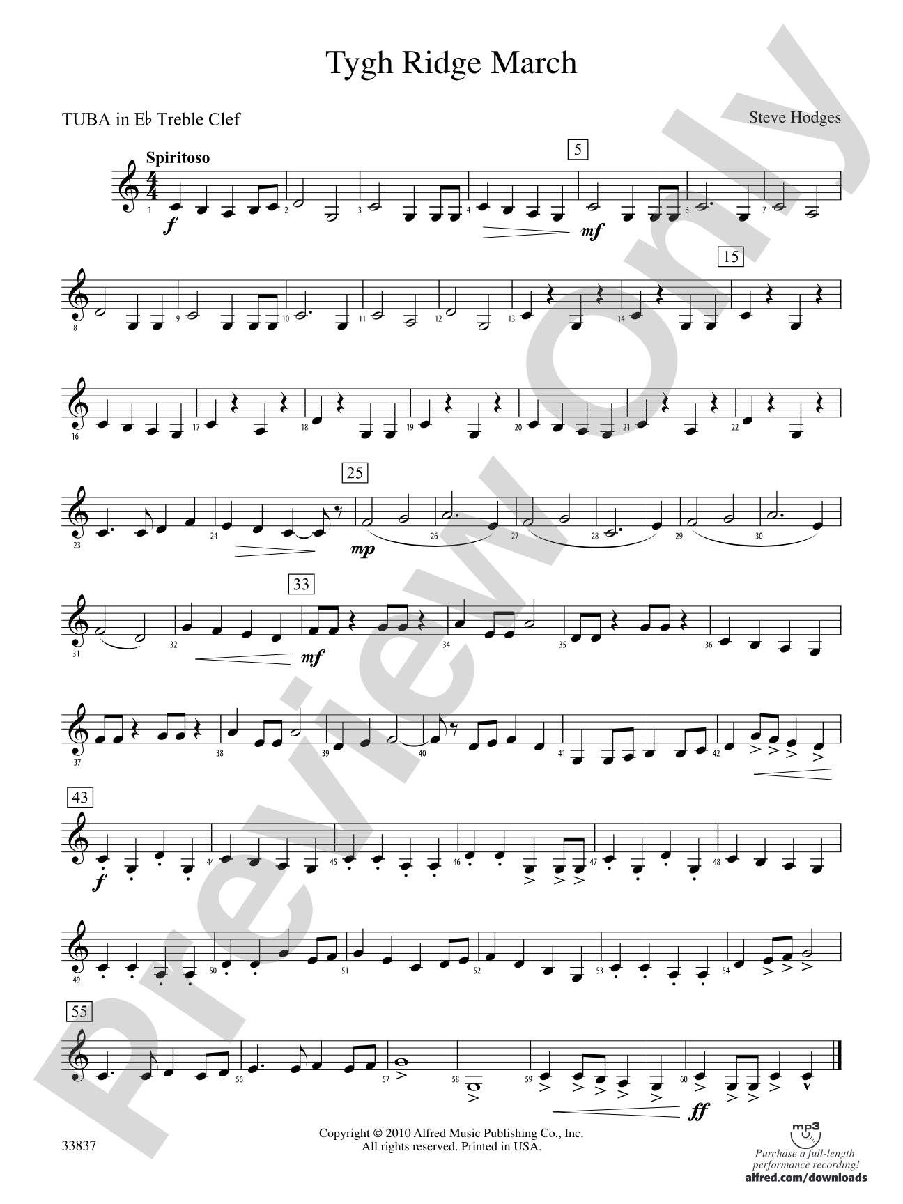Tygh Ridge March: (wp) E-flat Tuba T.C.