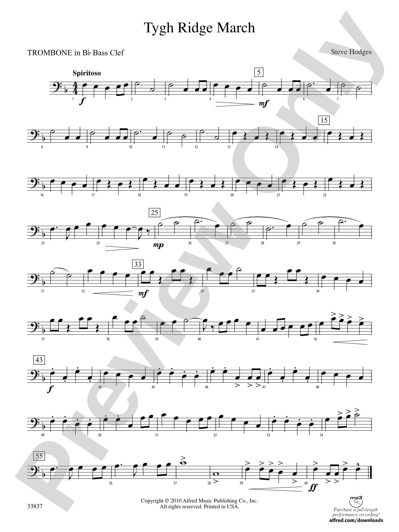Tygh Ridge March: (wp) 1st B-flat Trombone B.C.