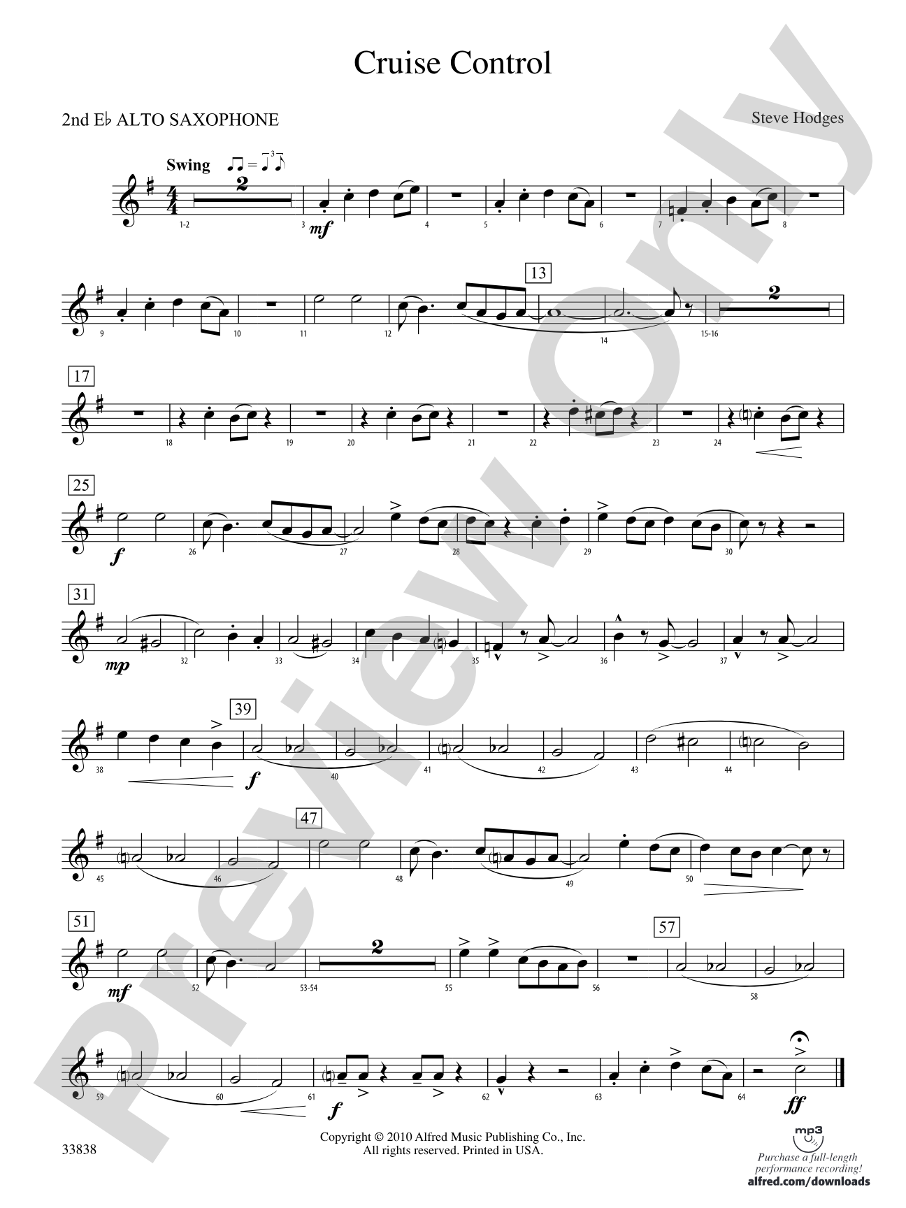 Cruise Control: 2nd E-flat Alto Saxophone