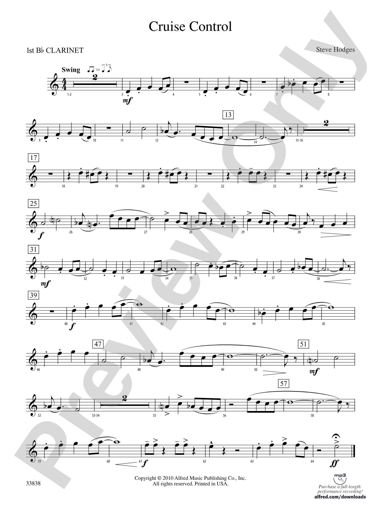 Cruise Control: 1st B-flat Clarinet