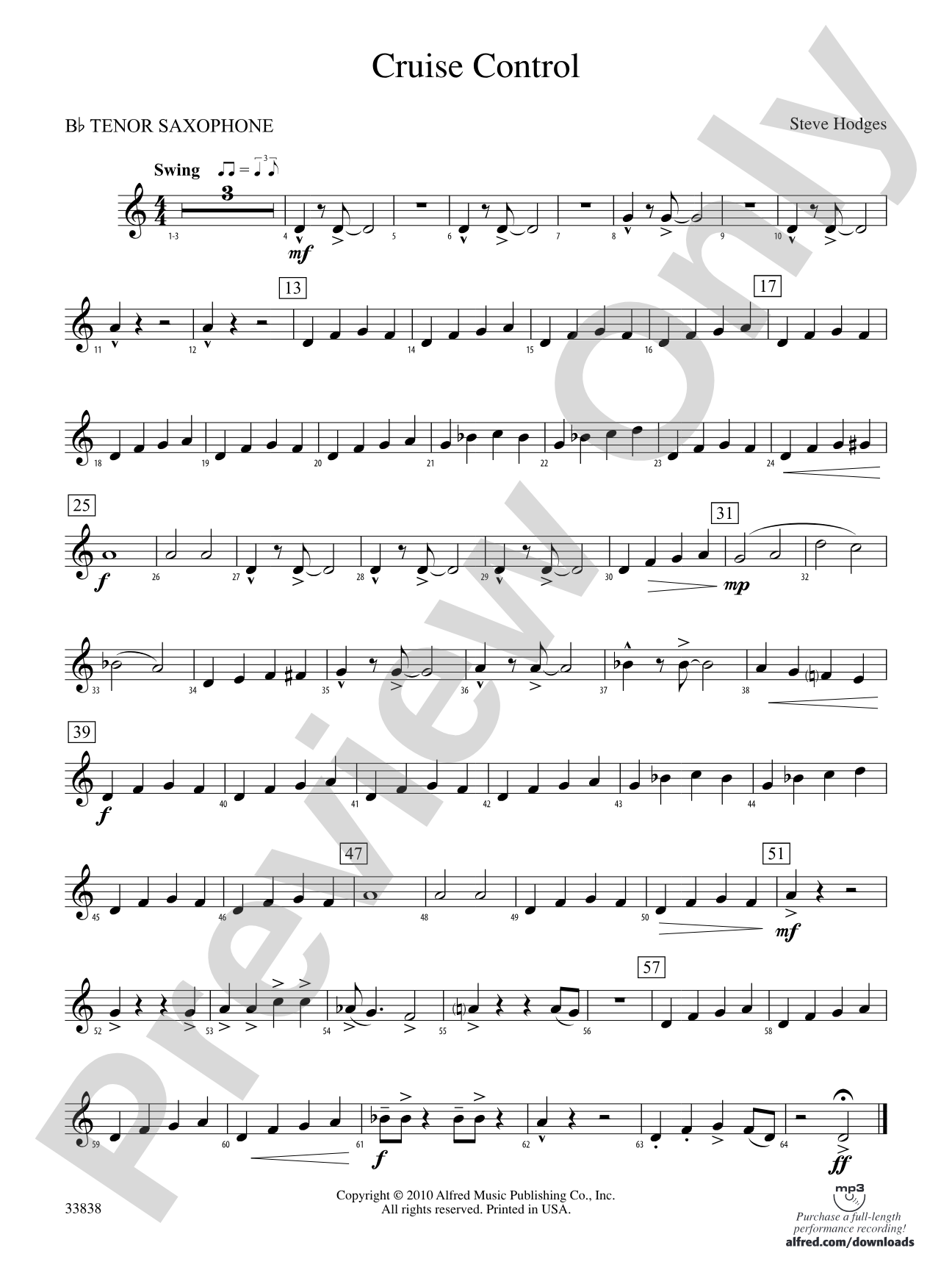 Cruise Control: B-flat Tenor Saxophone