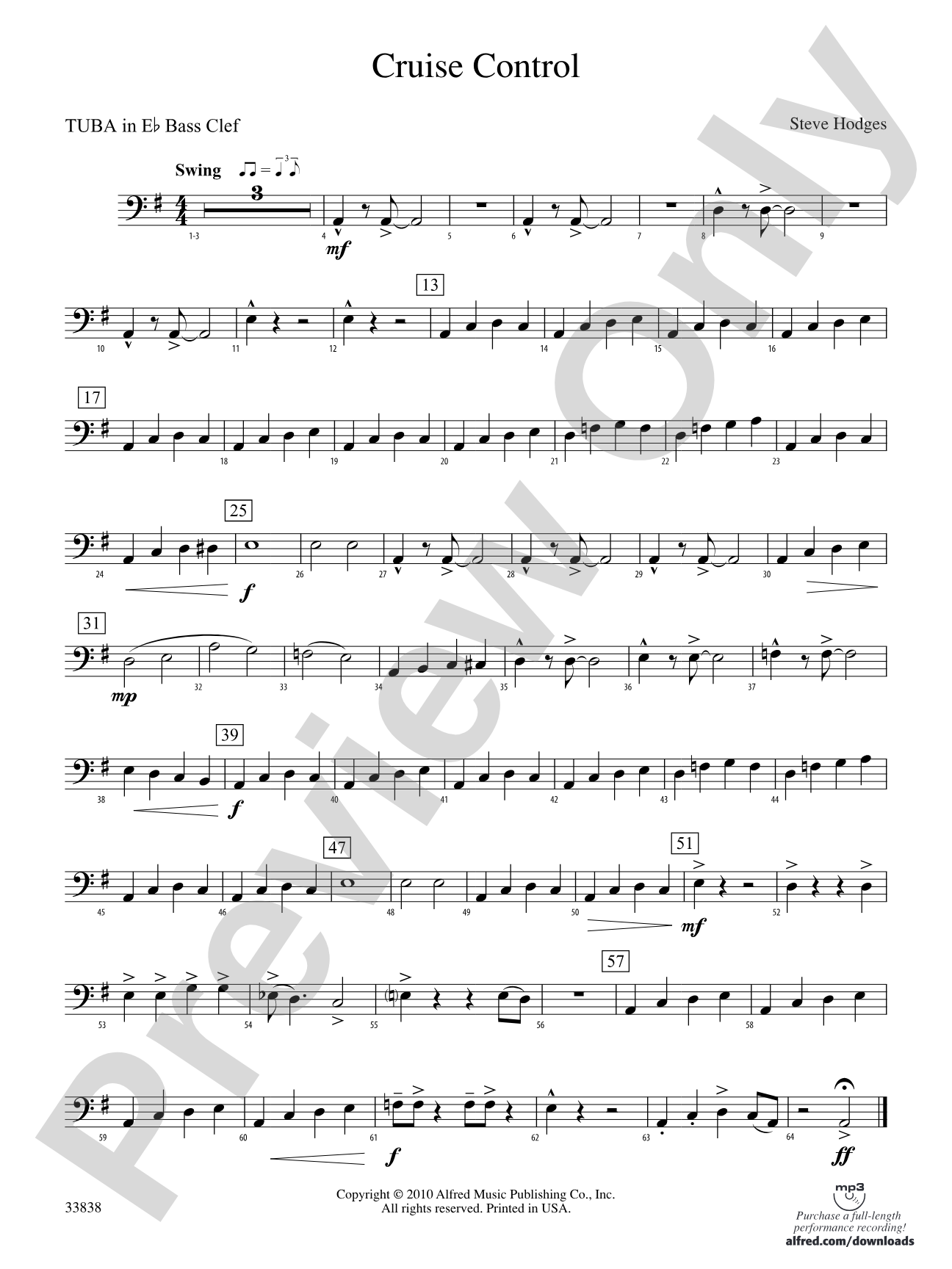 Cruise Control: (wp) E-flat Tuba B.C.