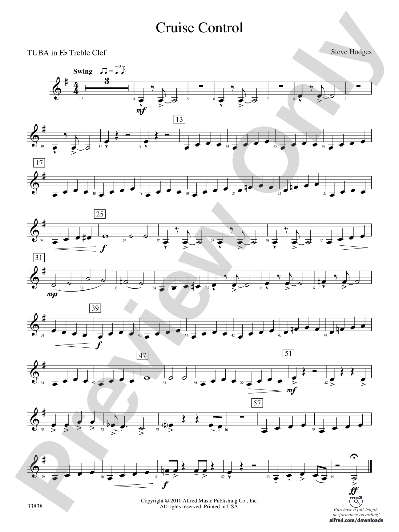 Cruise Control: (wp) E-flat Tuba T.C.