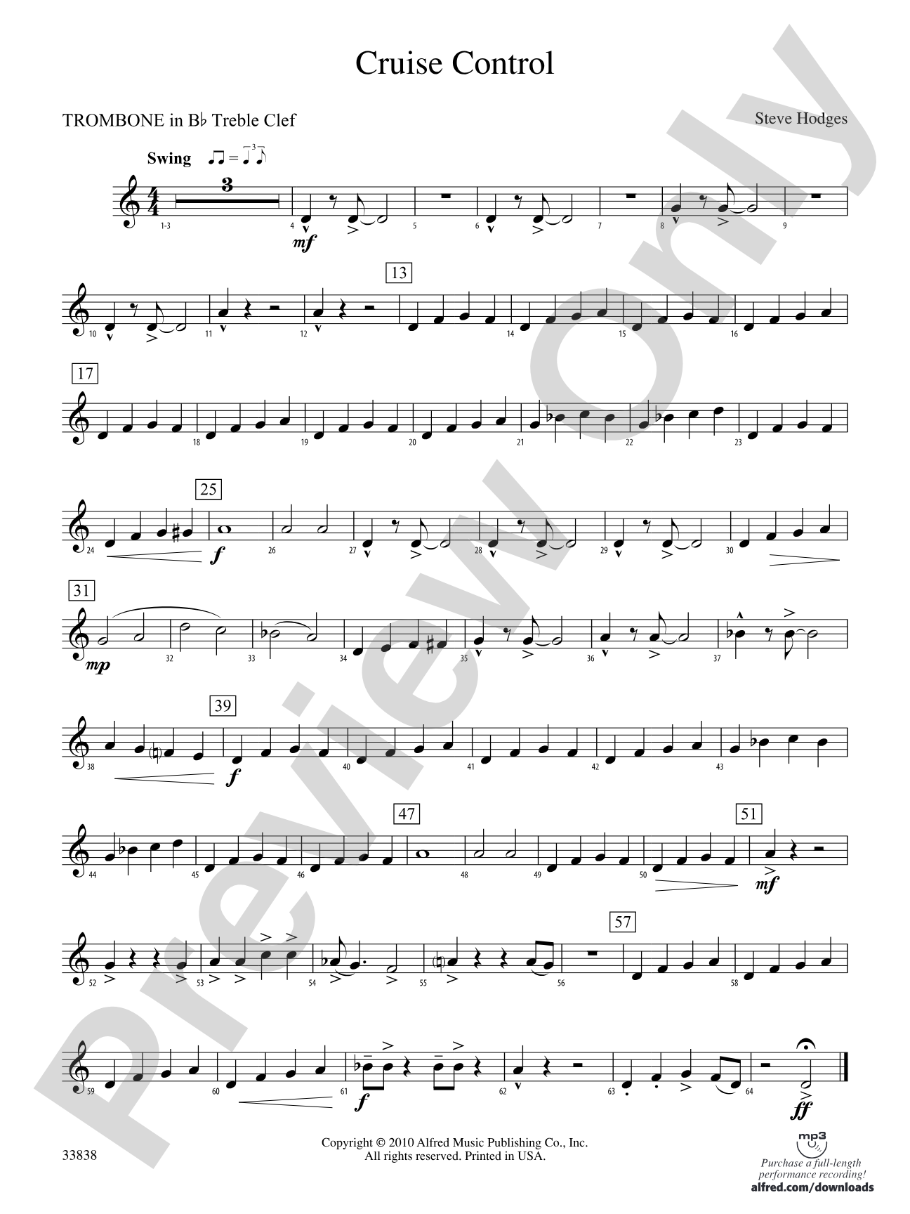 Cruise Control: (wp) 1st B-flat Trombone T.C.