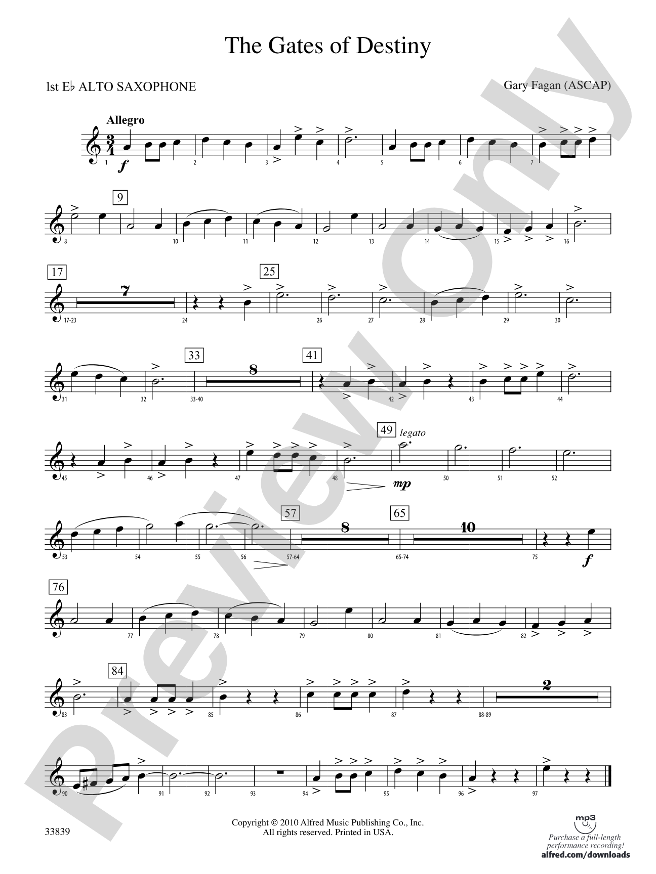 The Gates of Destiny: E-flat Alto Saxophone