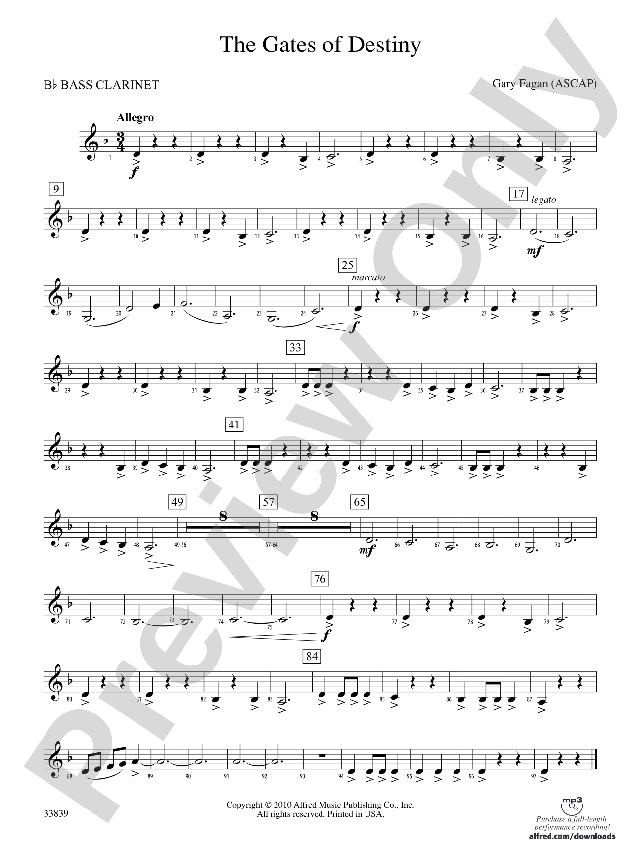 The Gates of Destiny: B-flat Bass Clarinet