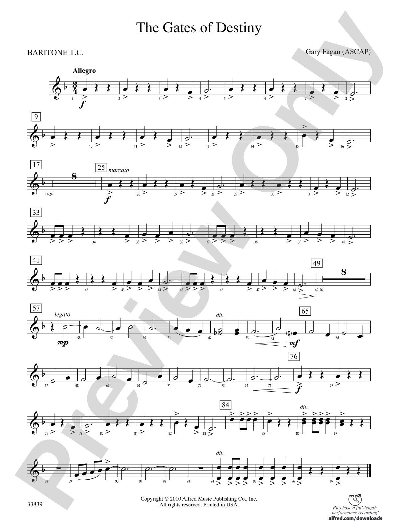 The Gates of Destiny: Baritone T.C.