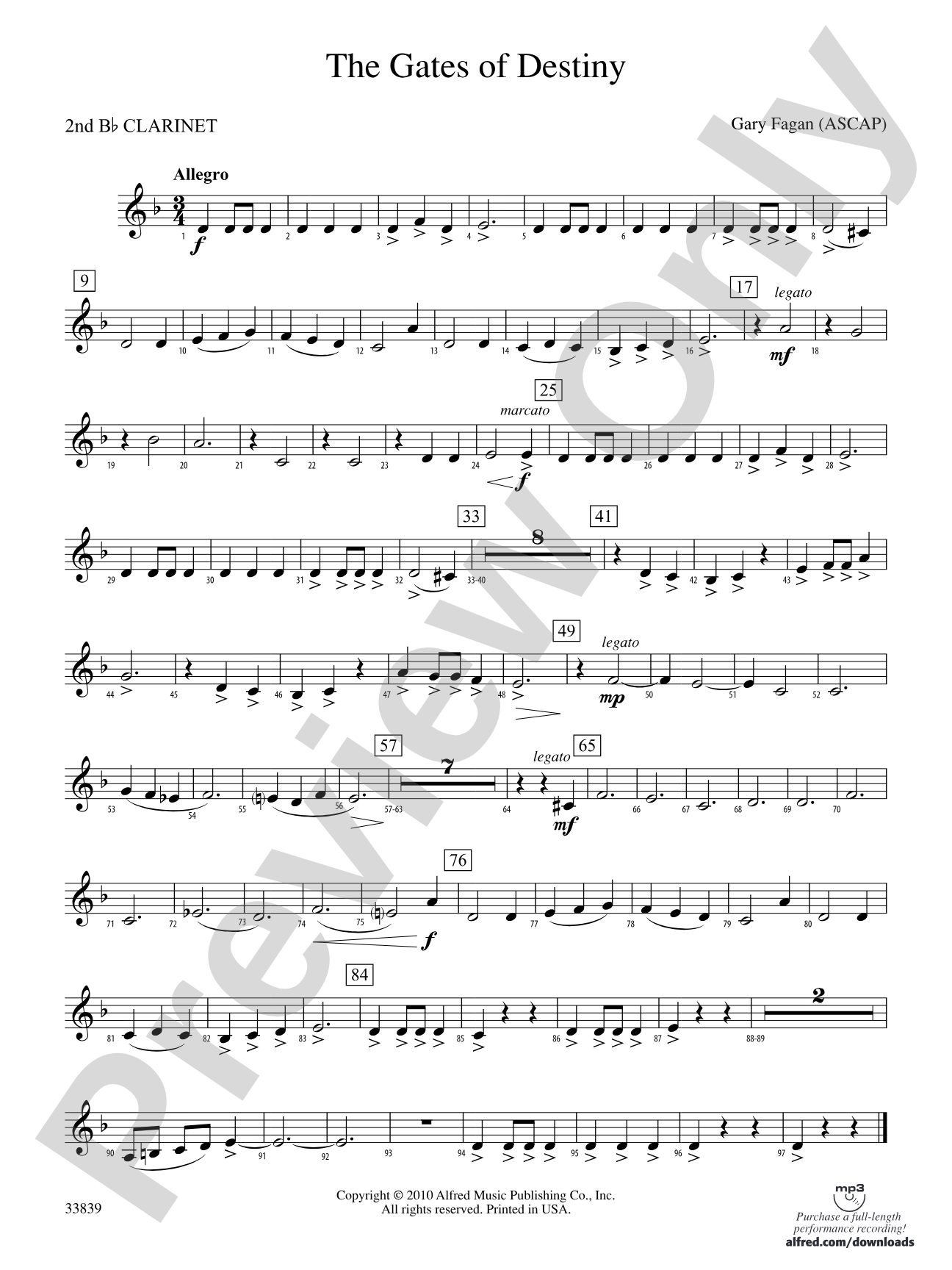 The Gates of Destiny: 2nd B-flat Clarinet