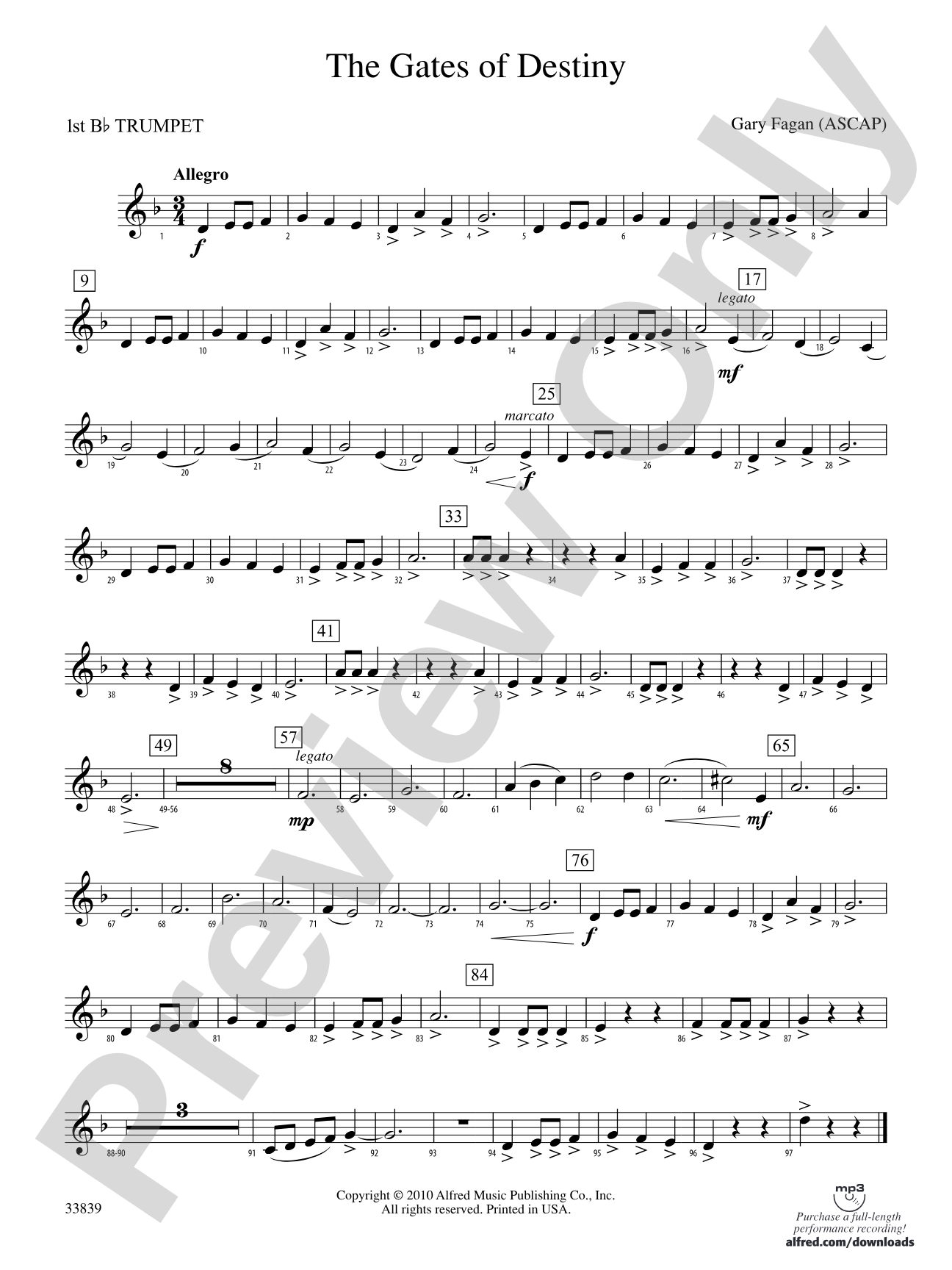 The Gates of Destiny: 1st B-flat Trumpet