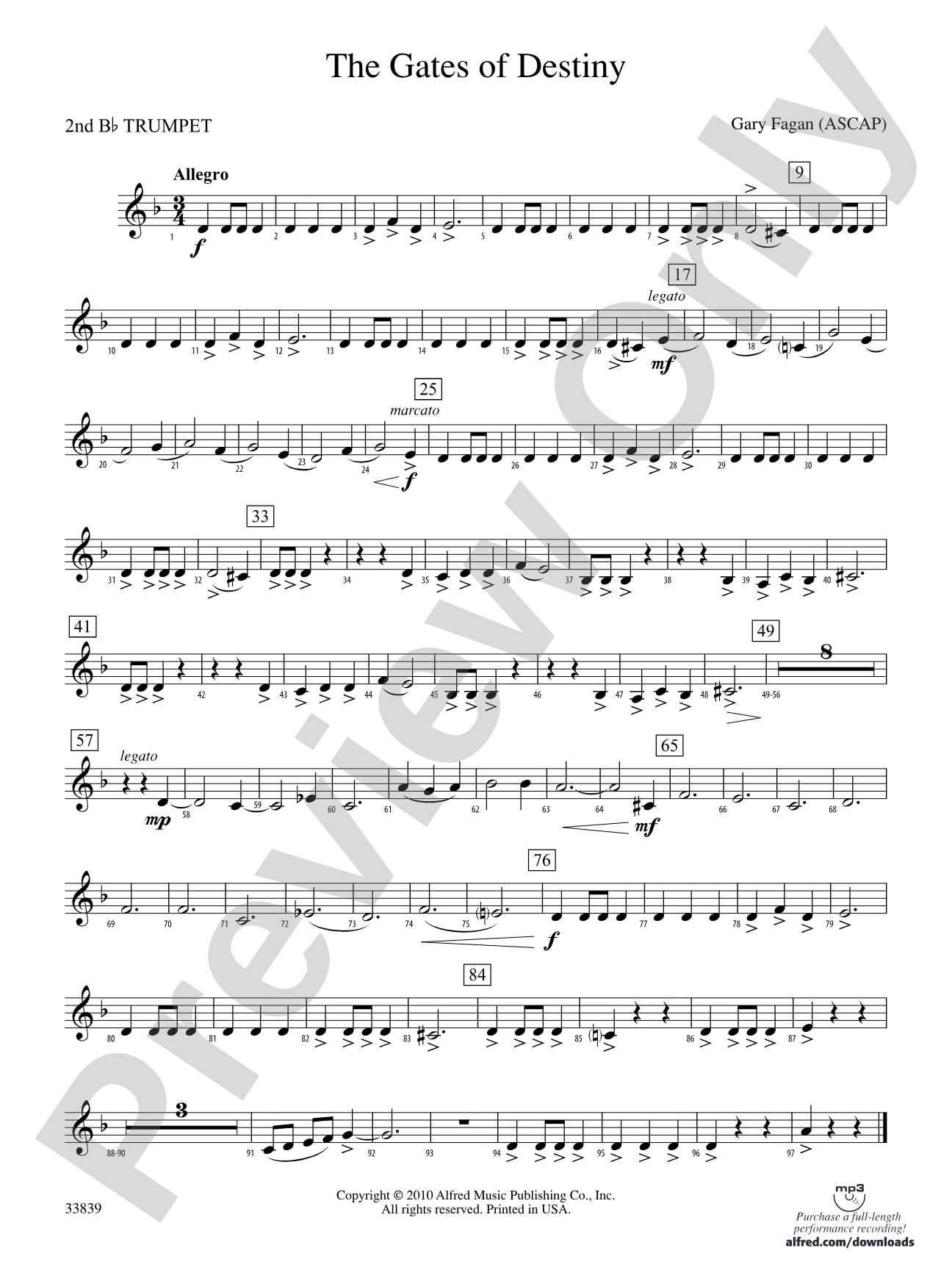 The Gates of Destiny: 2nd B-flat Trumpet