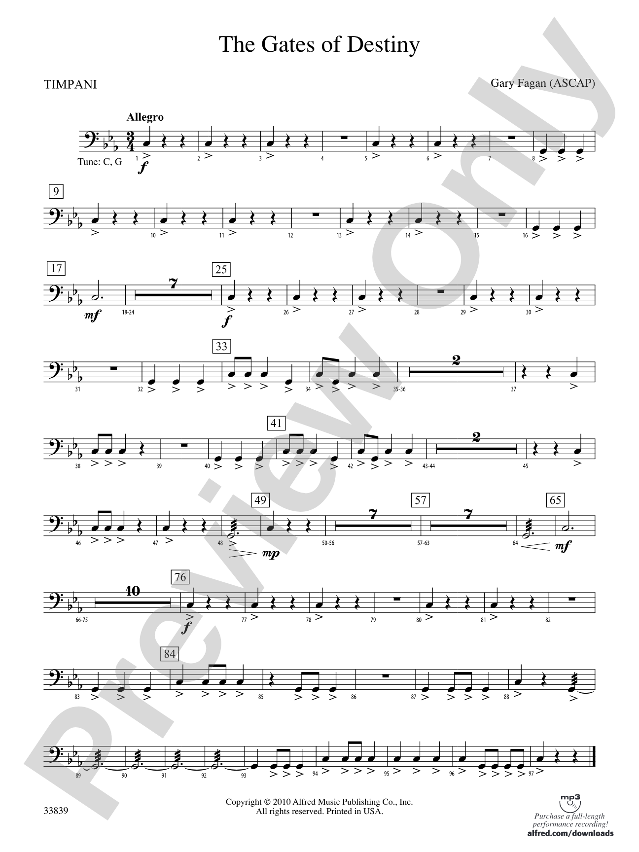 The Gates of Destiny: Timpani