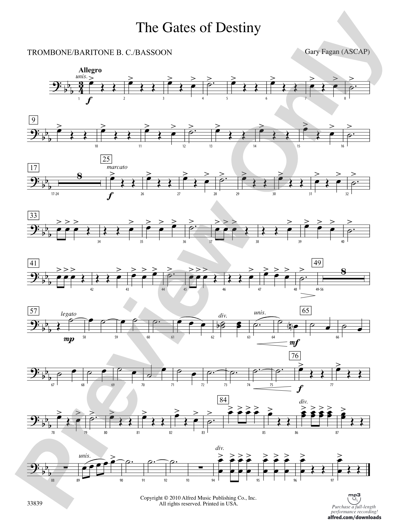 The Gates of Destiny: 1st Trombone