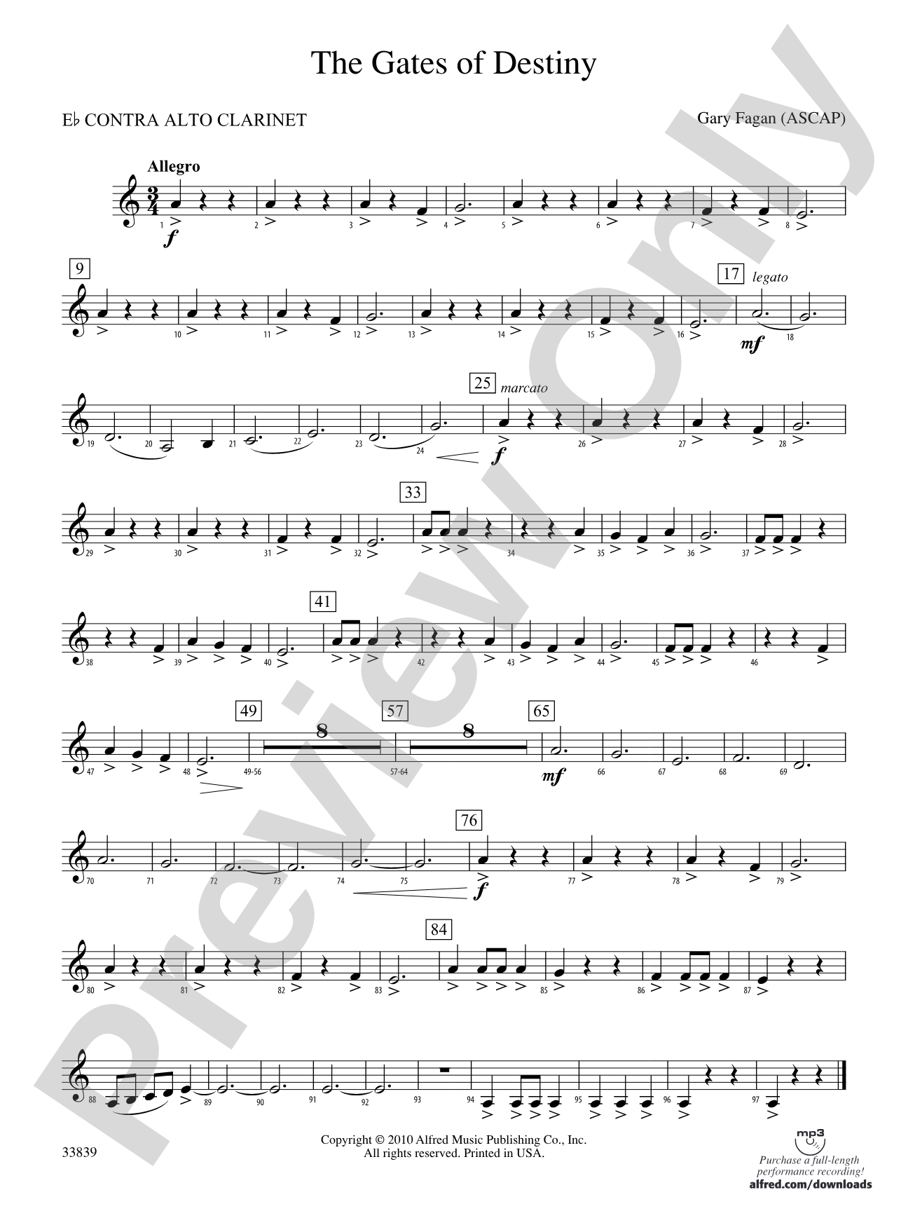 The Gates of Destiny: (wp) E-flat Contrabass Clarinet