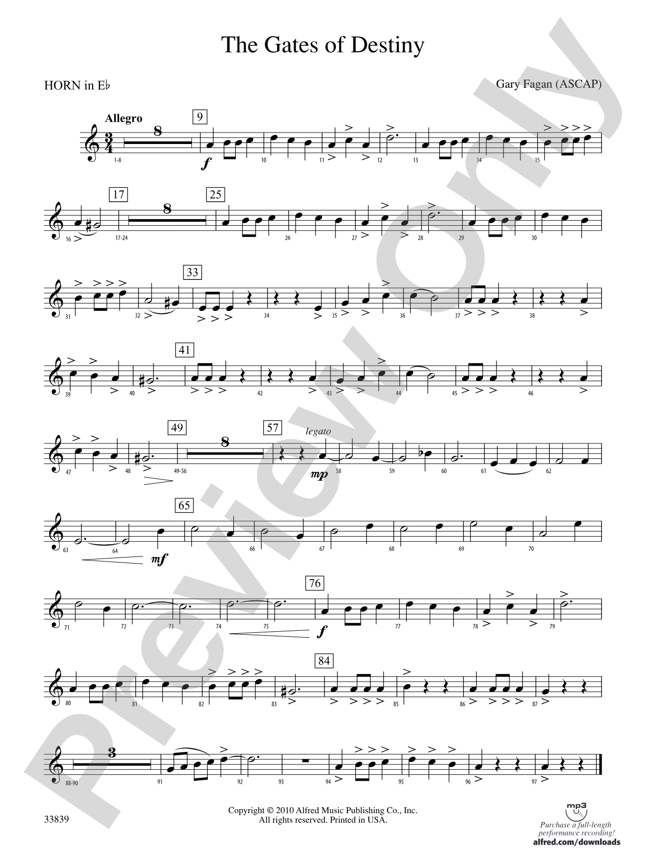 The Gates of Destiny: (wp) 1st Horn in E-flat