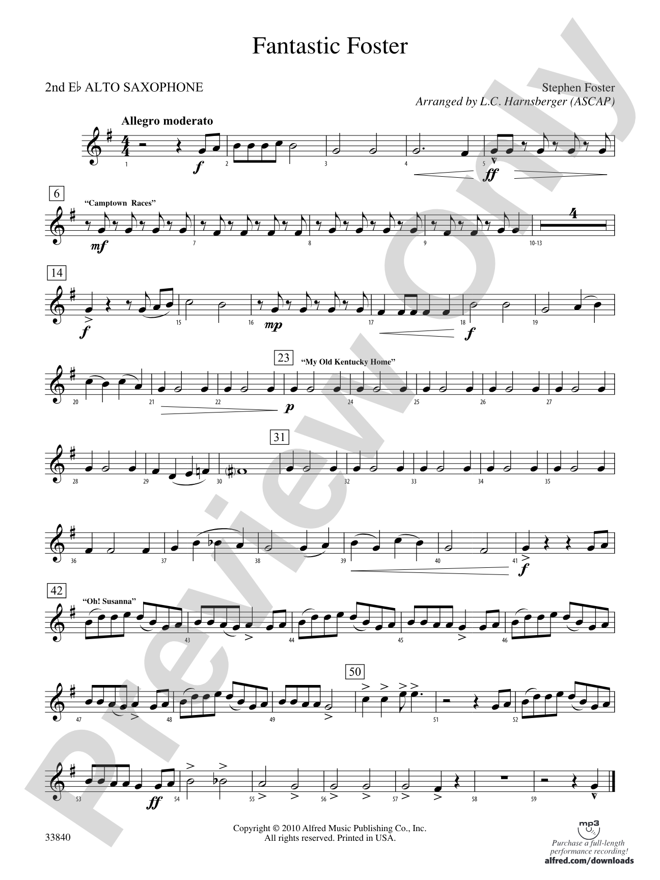 Fantastic Foster: 2nd E-flat Alto Saxophone
