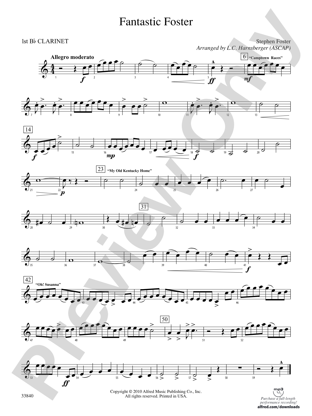 Fantastic Foster: 1st B-flat Clarinet