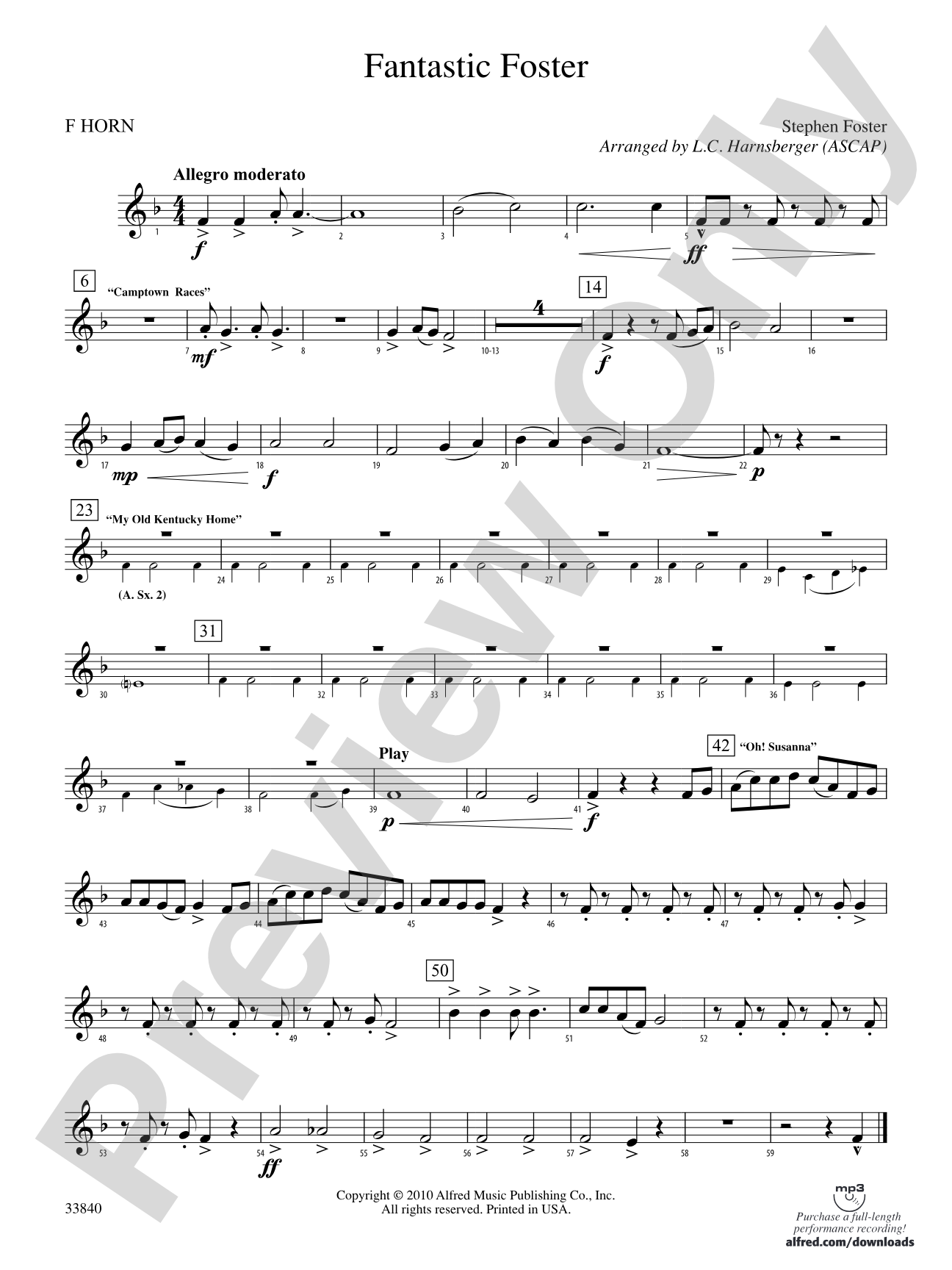 Fantastic Foster: 1st F Horn