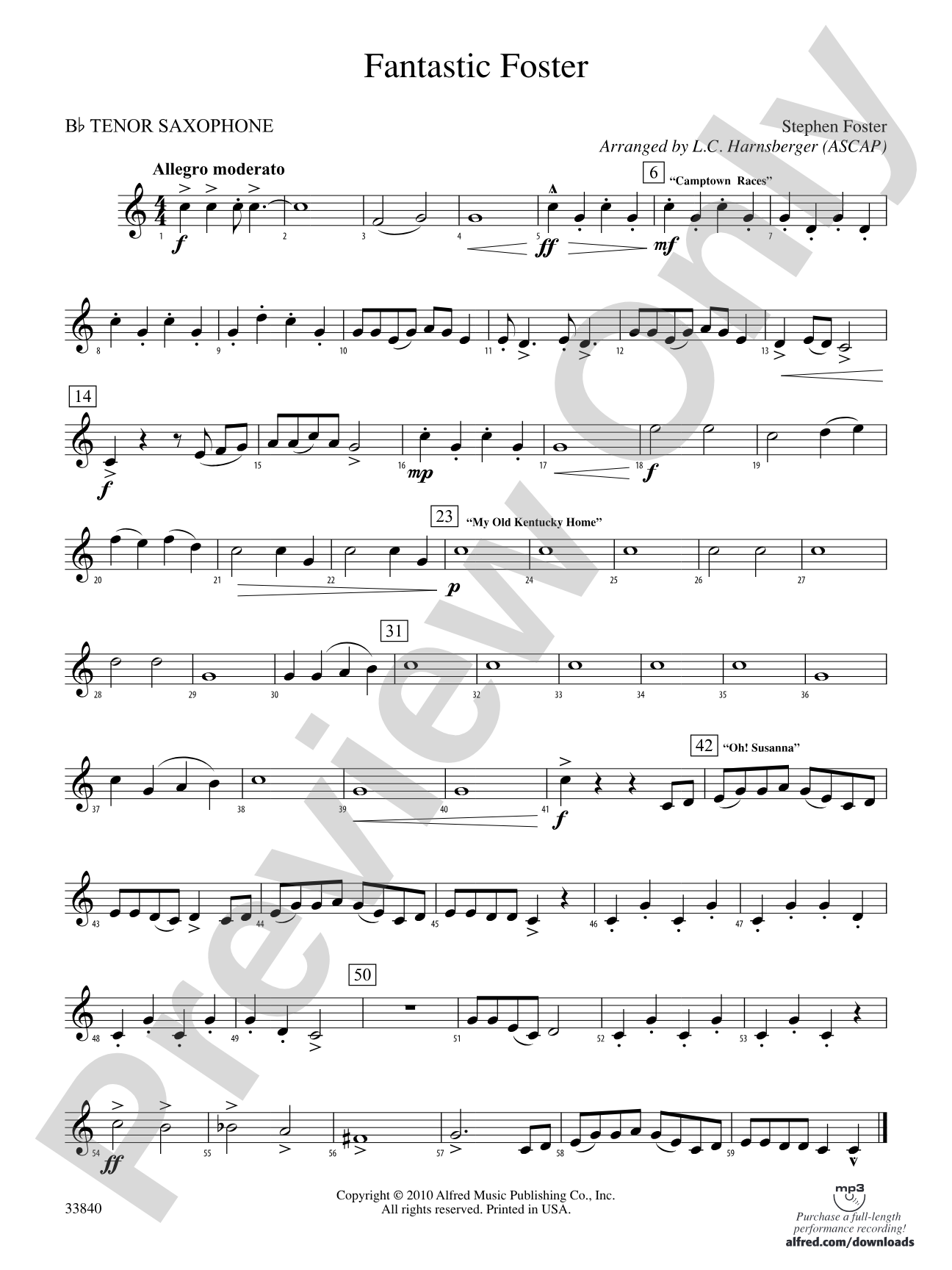 Fantastic Foster: B-flat Tenor Saxophone