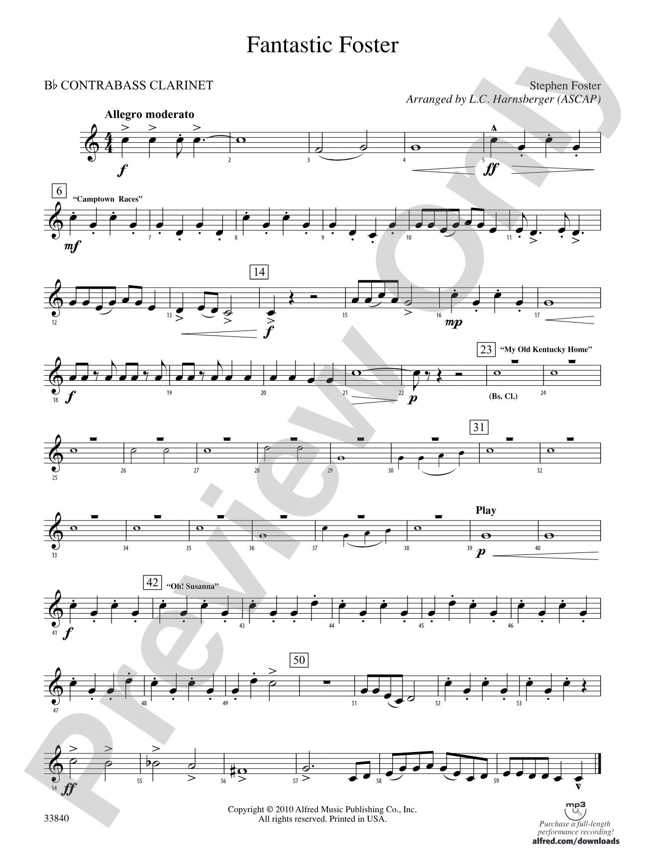 Fantastic Foster: (wp) B-flat Contrabass Clarinet