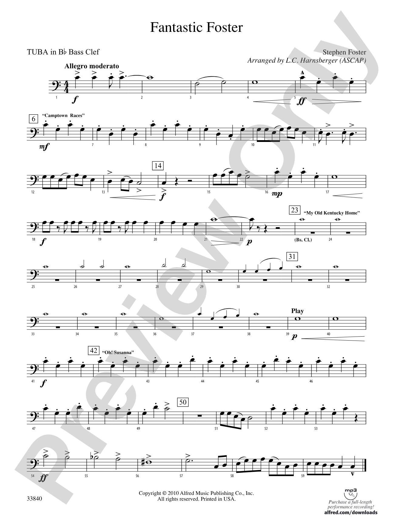 Fantastic Foster: (wp) B-flat Tuba B.C.