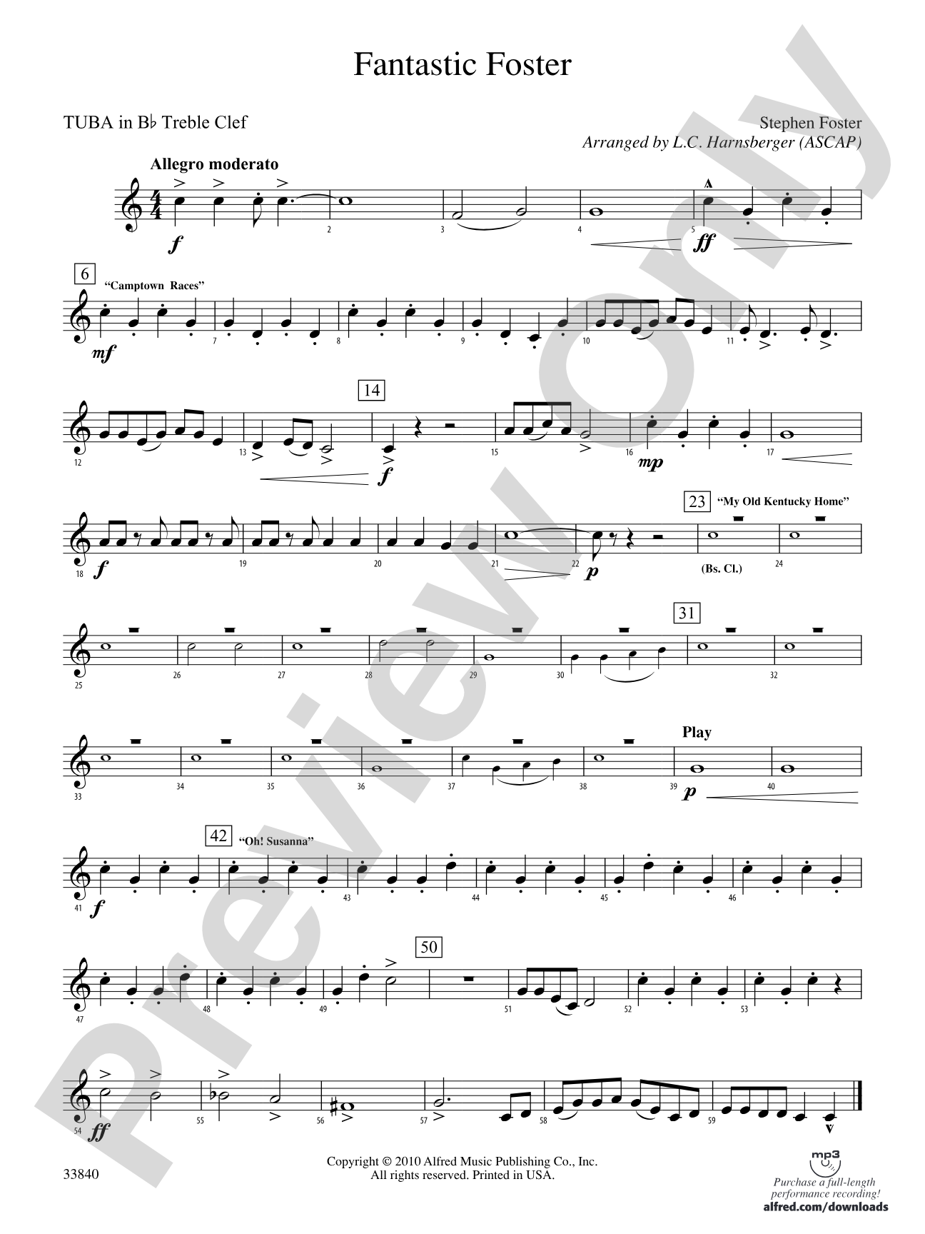 Fantastic Foster: (wp) B-flat Tuba T.C.