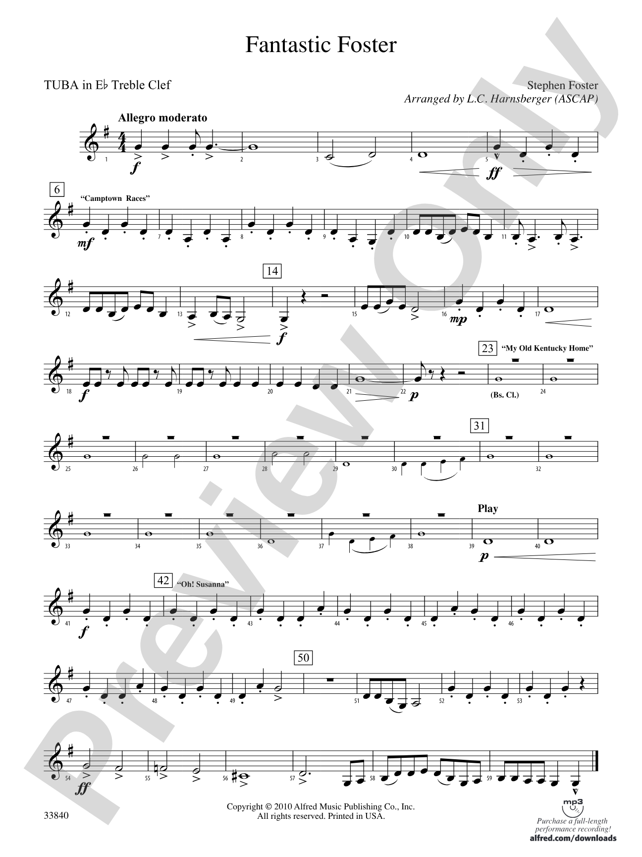 Fantastic Foster: (wp) E-flat Tuba T.C.