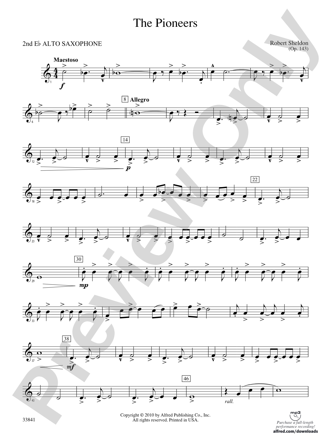 The Pioneers: 2nd E-flat Alto Saxophone
