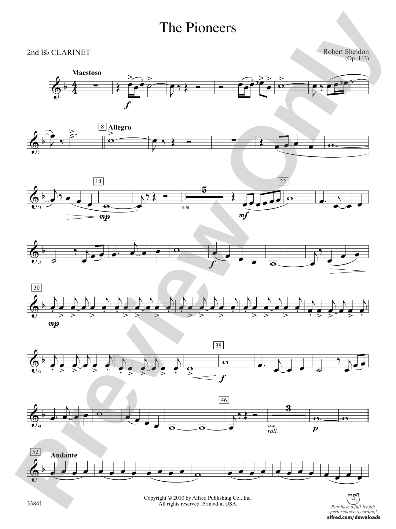 The Pioneers: 2nd B-flat Clarinet