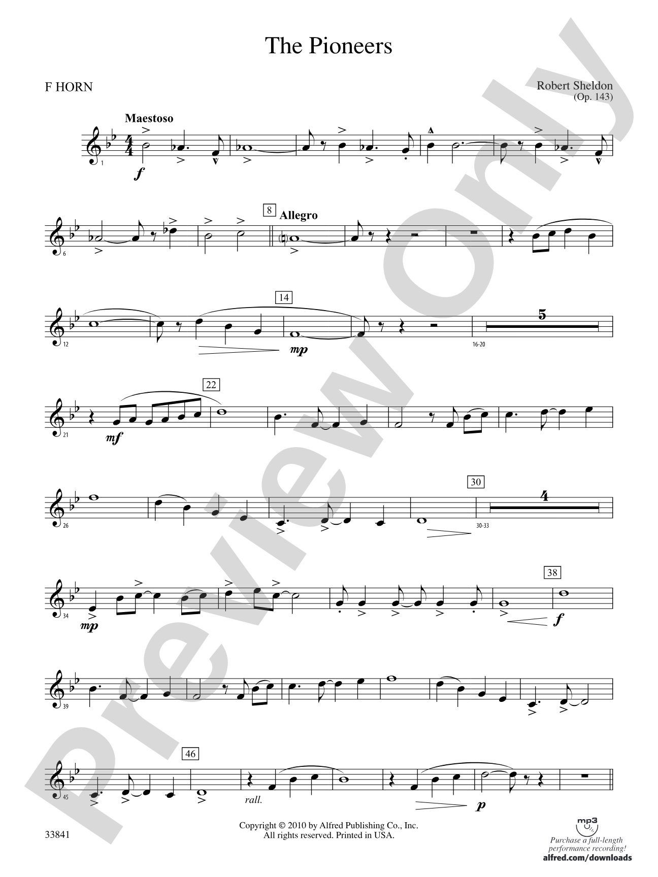 The Pioneers: 1st F Horn