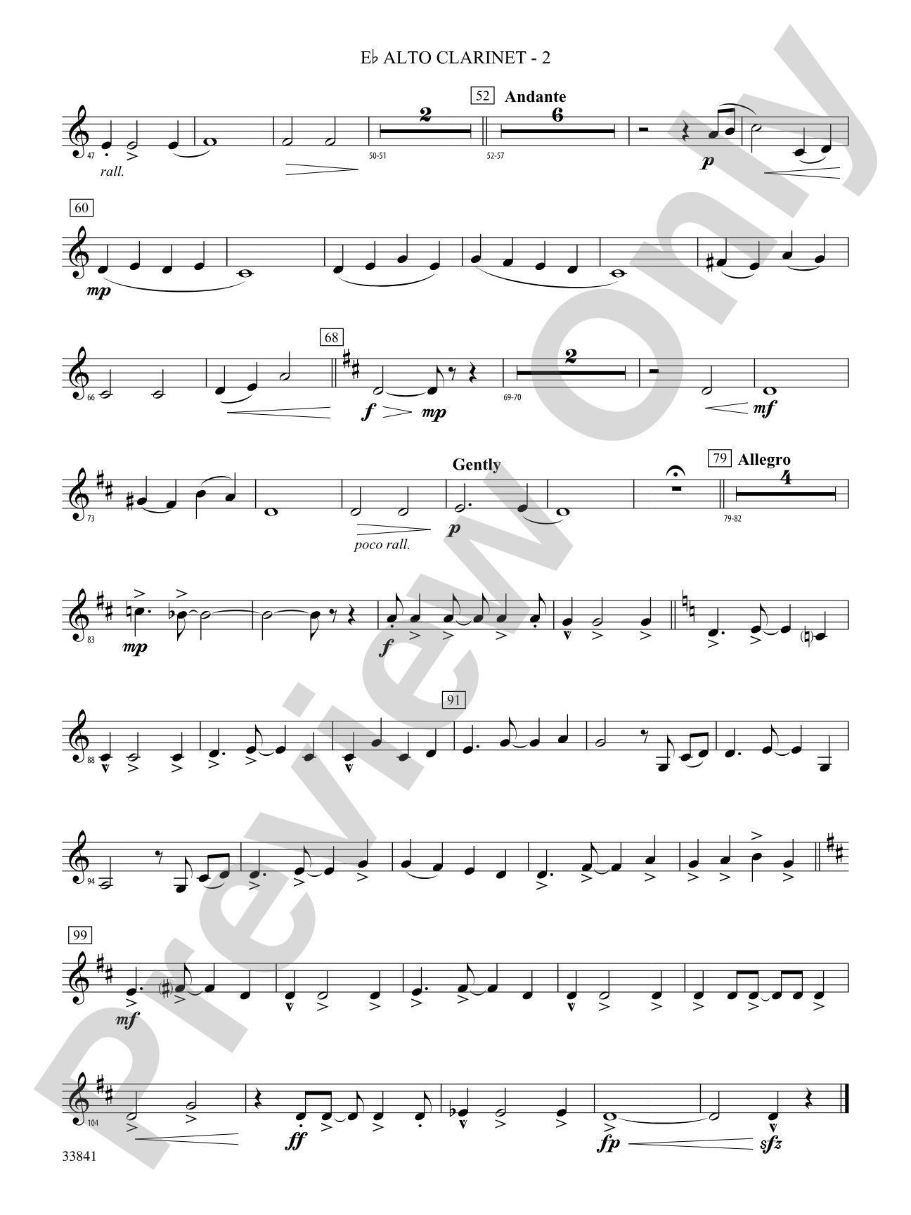 The Pioneers: (wp) E-flat Alto Clarinet