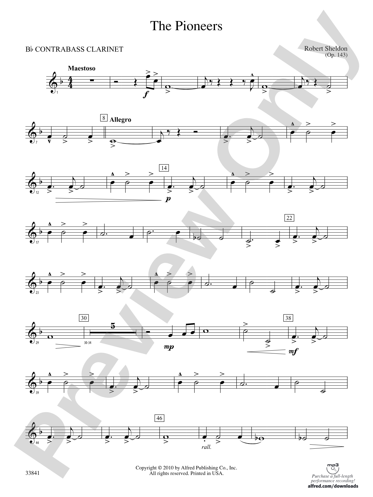 The Pioneers: (wp) B-flat Contrabass Clarinet