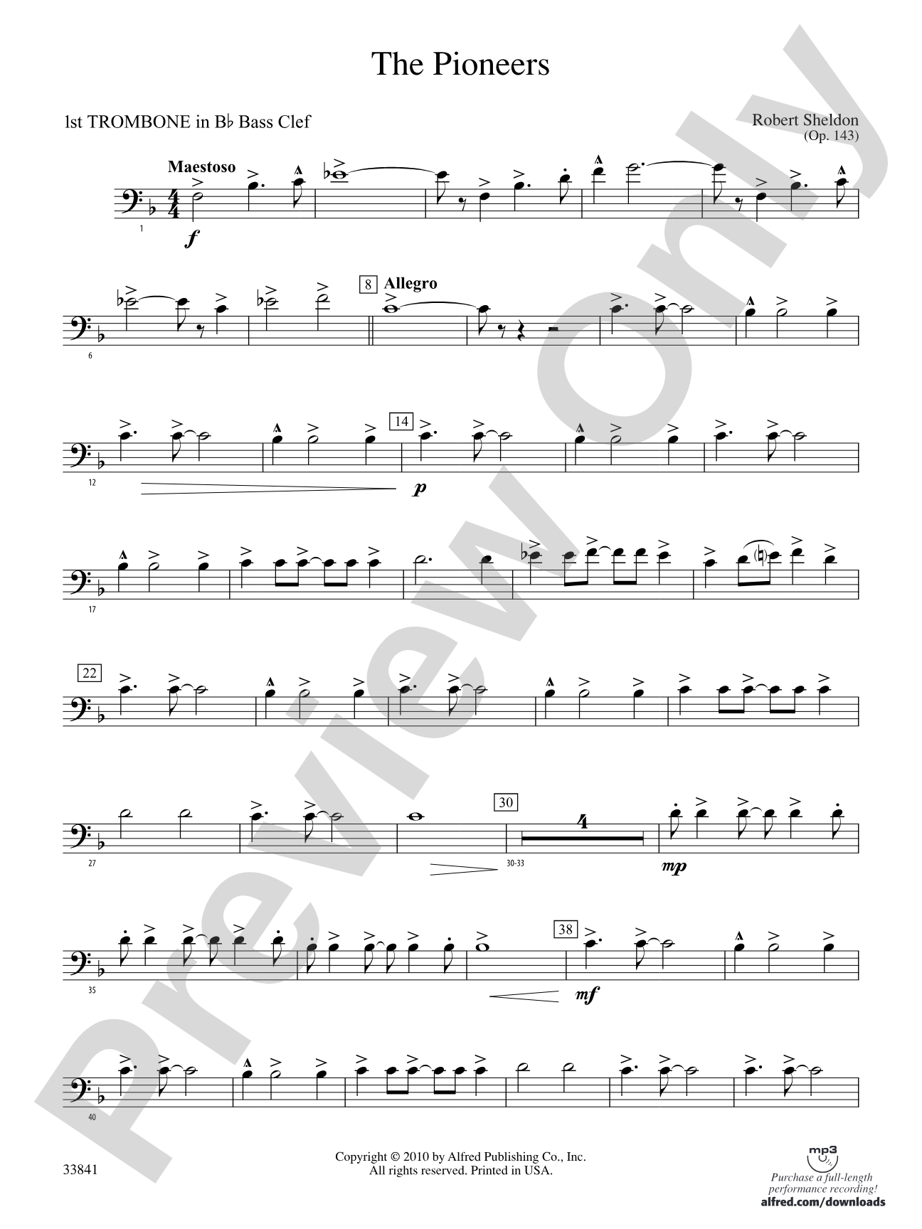 The Pioneers: (wp) 1st B-flat Trombone B.C.