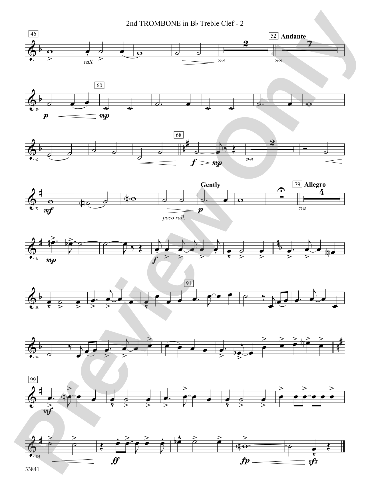 The Pioneers: (wp) 2nd B-flat Trombone T.C.