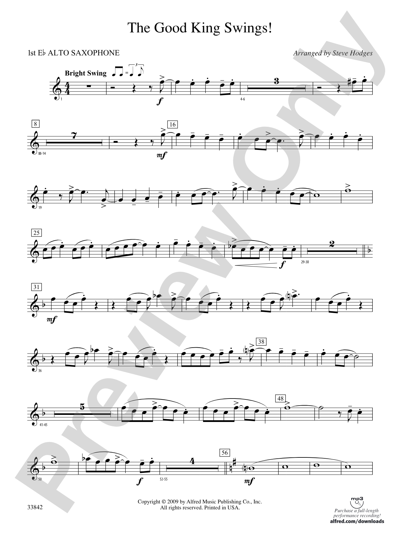 The Good King Swings!: E-flat Alto Saxophone