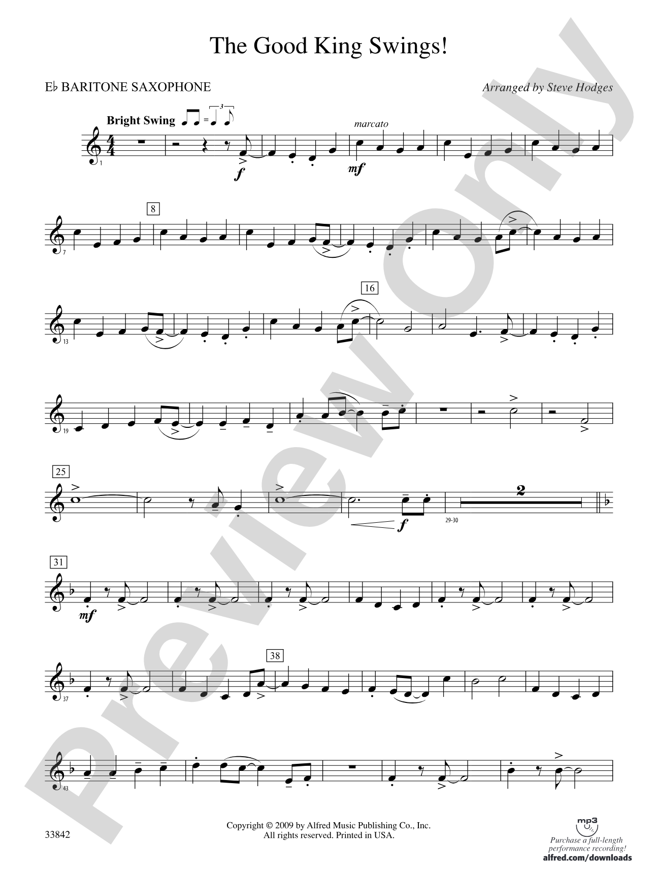 The Good King Swings!: E-flat Baritone Saxophone