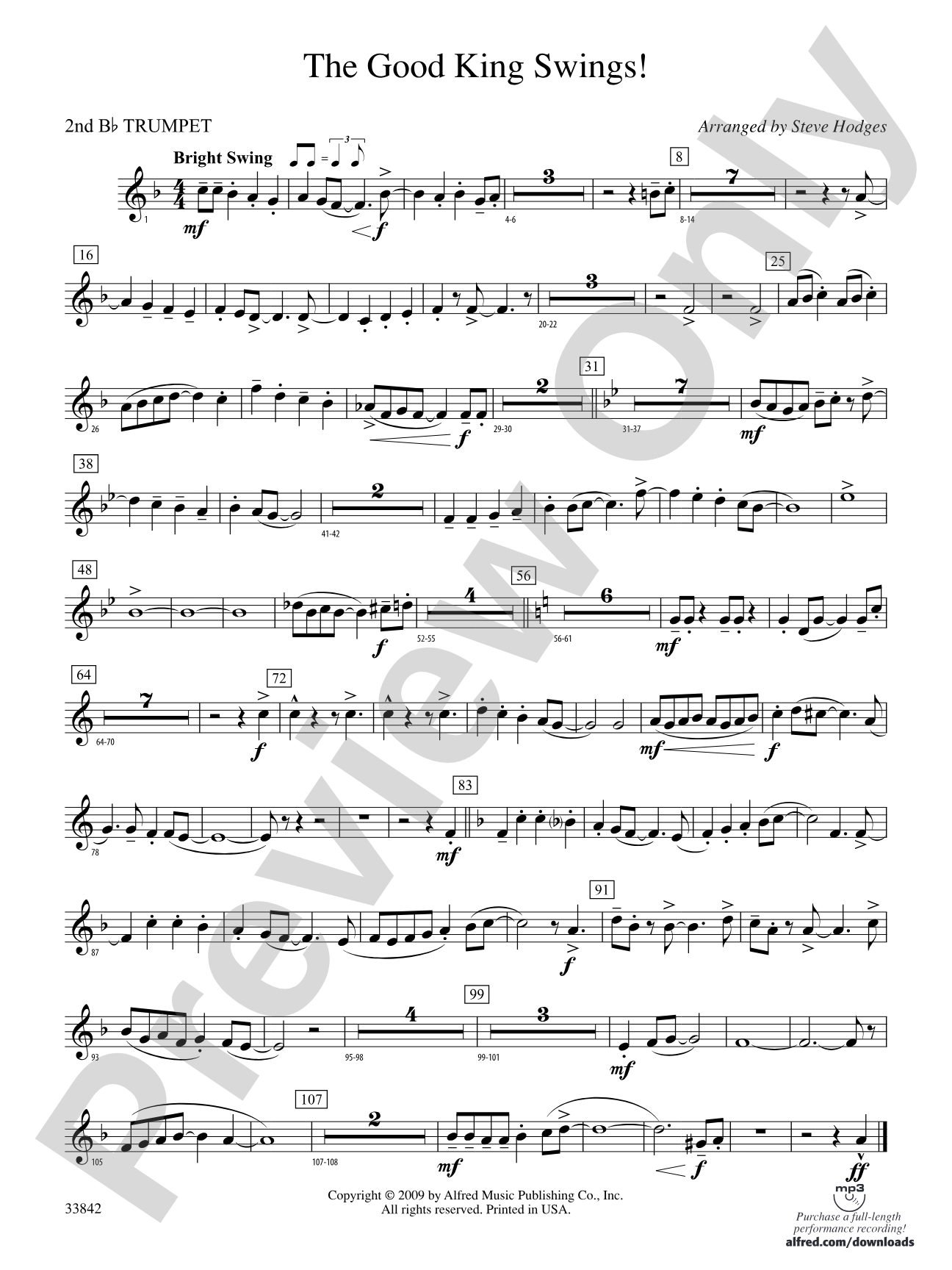 The Good King Swings!: 2nd B-flat Trumpet