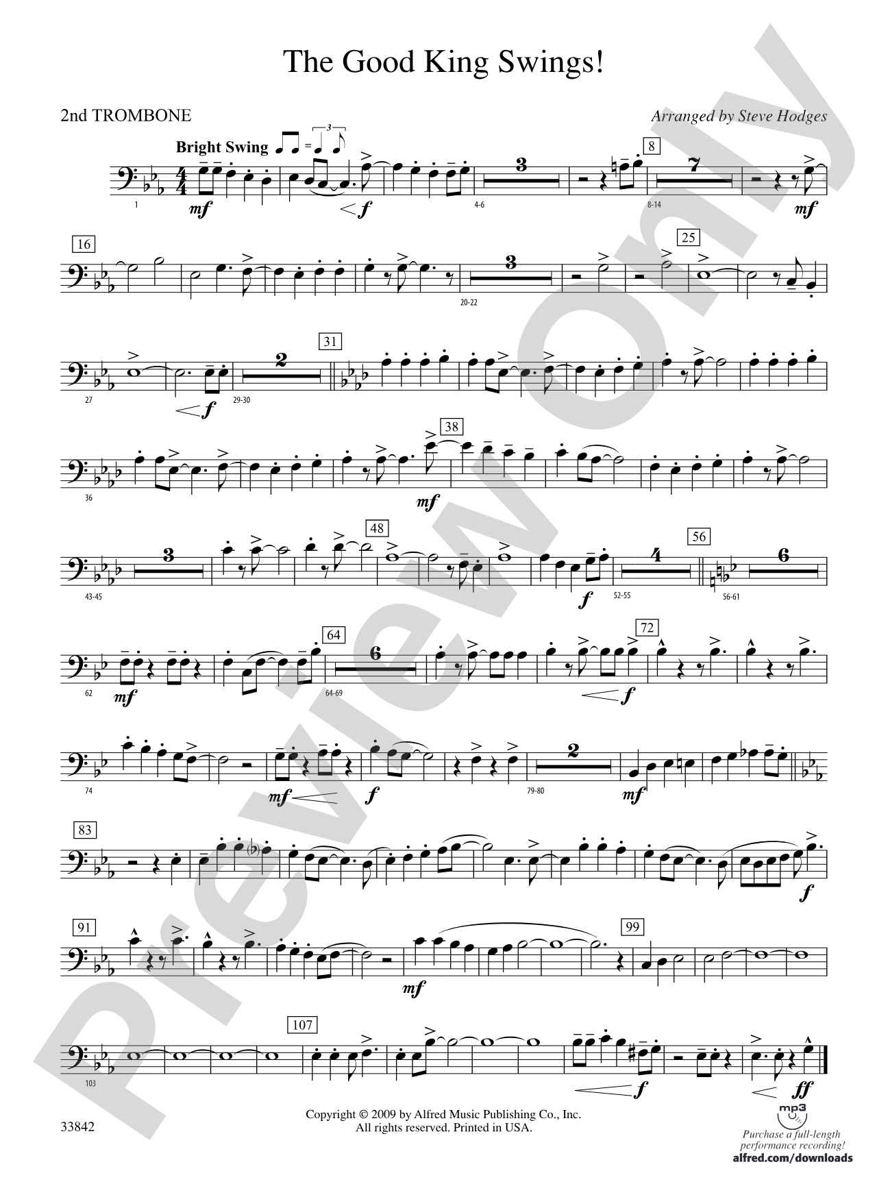 The Good King Swings!: 2nd Trombone