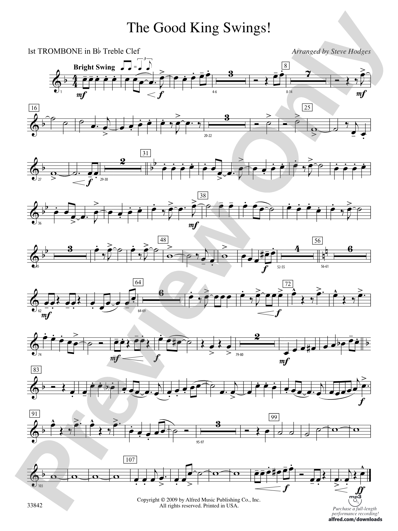 The Good King Swings!: (wp) 1st B-flat Trombone T.C.