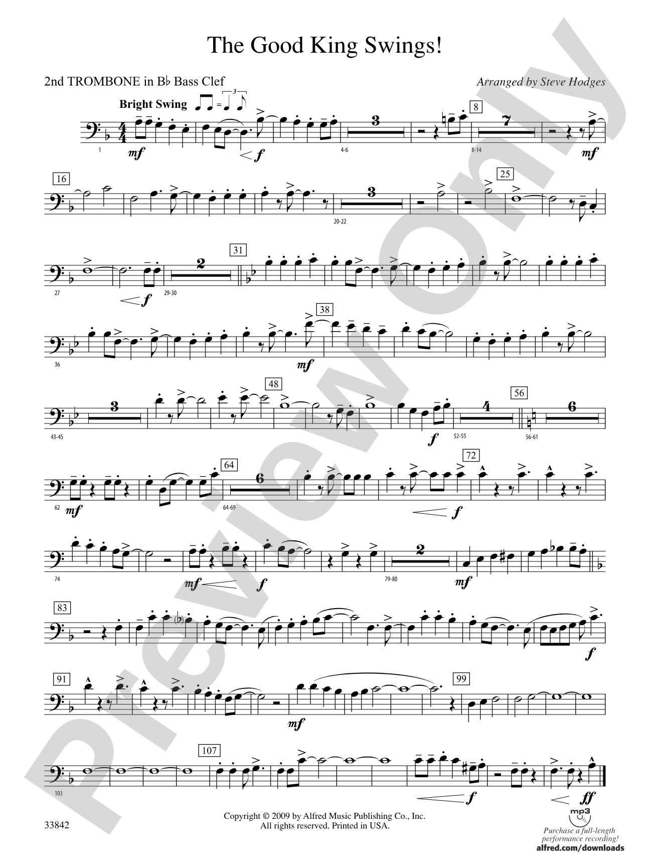 The Good King Swings!: (wp) 2nd B-flat Trombone B.C.