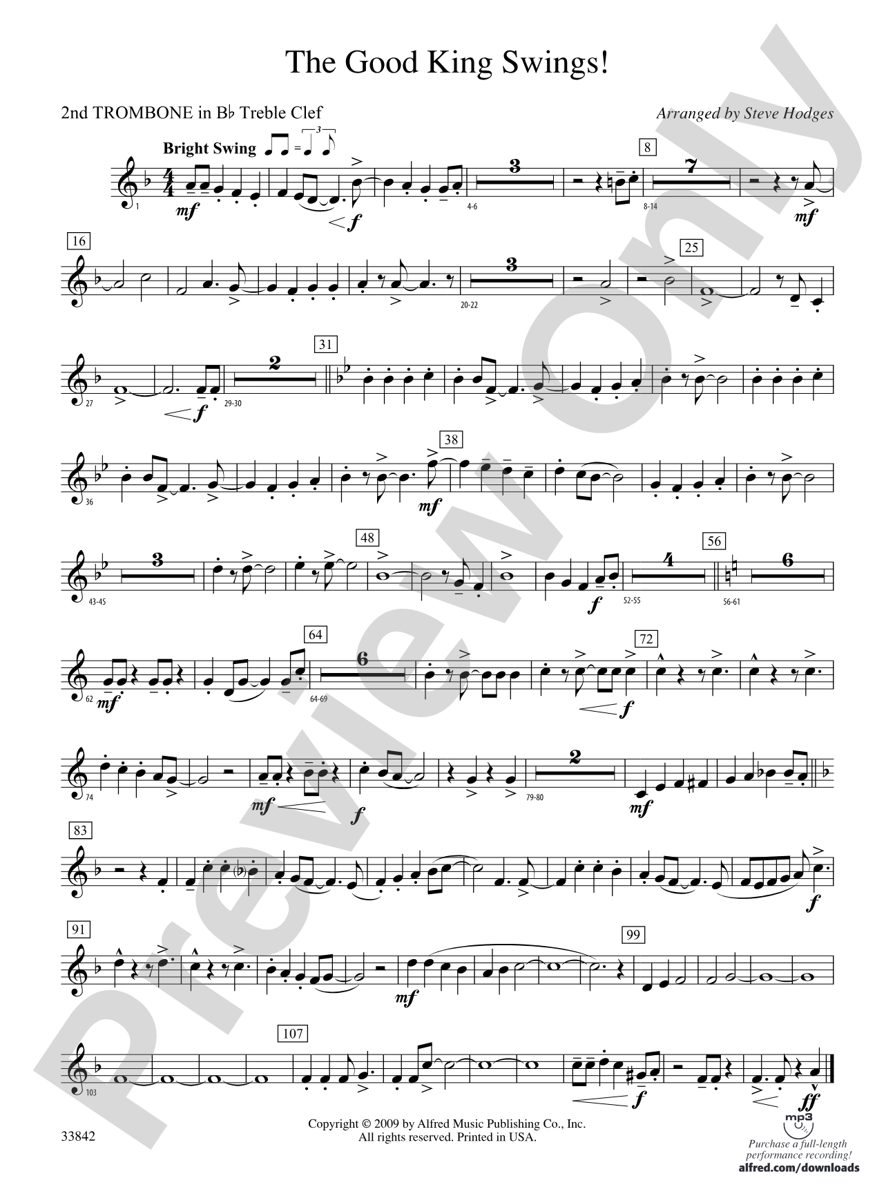 The Good King Swings!: (wp) 2nd B-flat Trombone T.C.