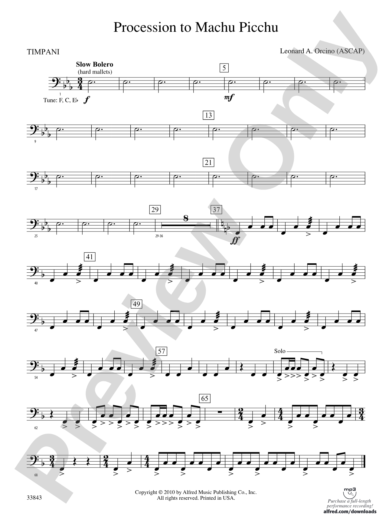Procession to Machu Picchu: Timpani