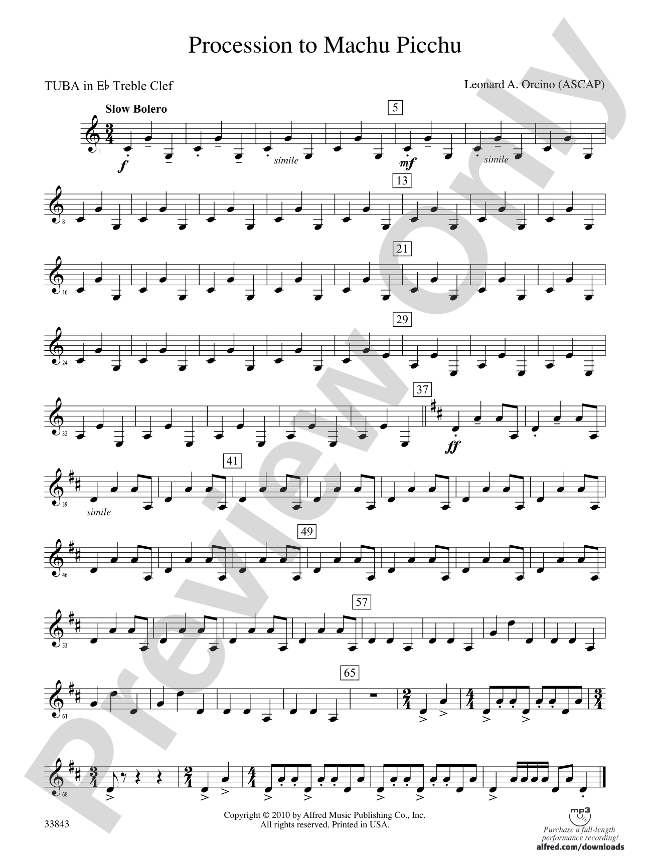 Procession to Machu Picchu: (wp) E-flat Contrabass Clarinet