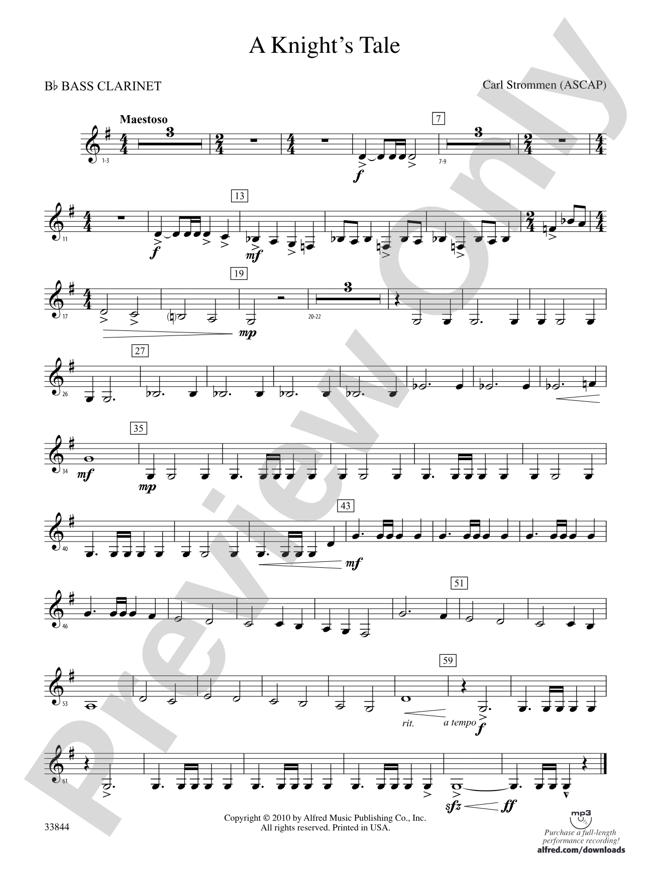A Knight's Tale: B-flat Bass Clarinet