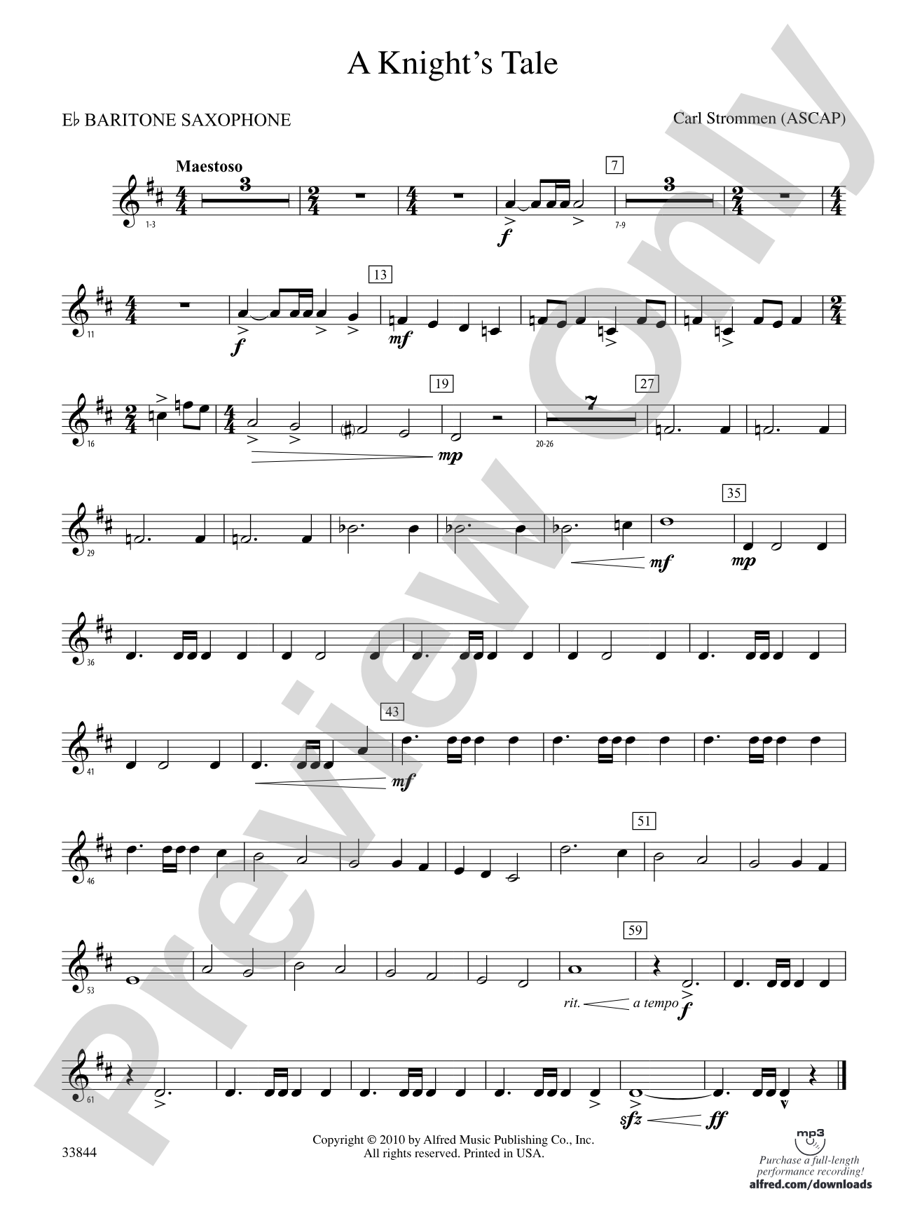A Knight's Tale: E-flat Baritone Saxophone