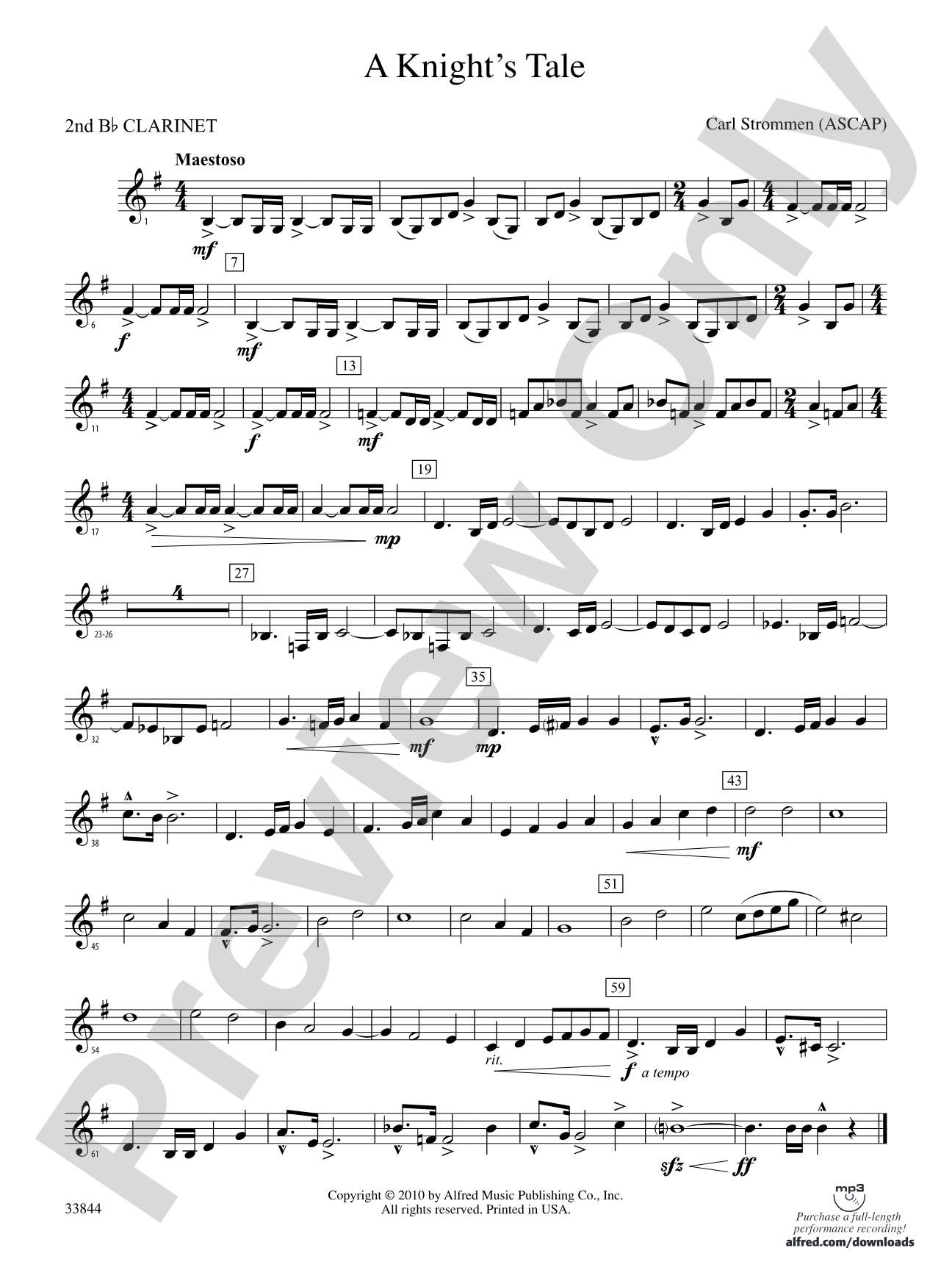 A Knight's Tale: 2nd B-flat Clarinet