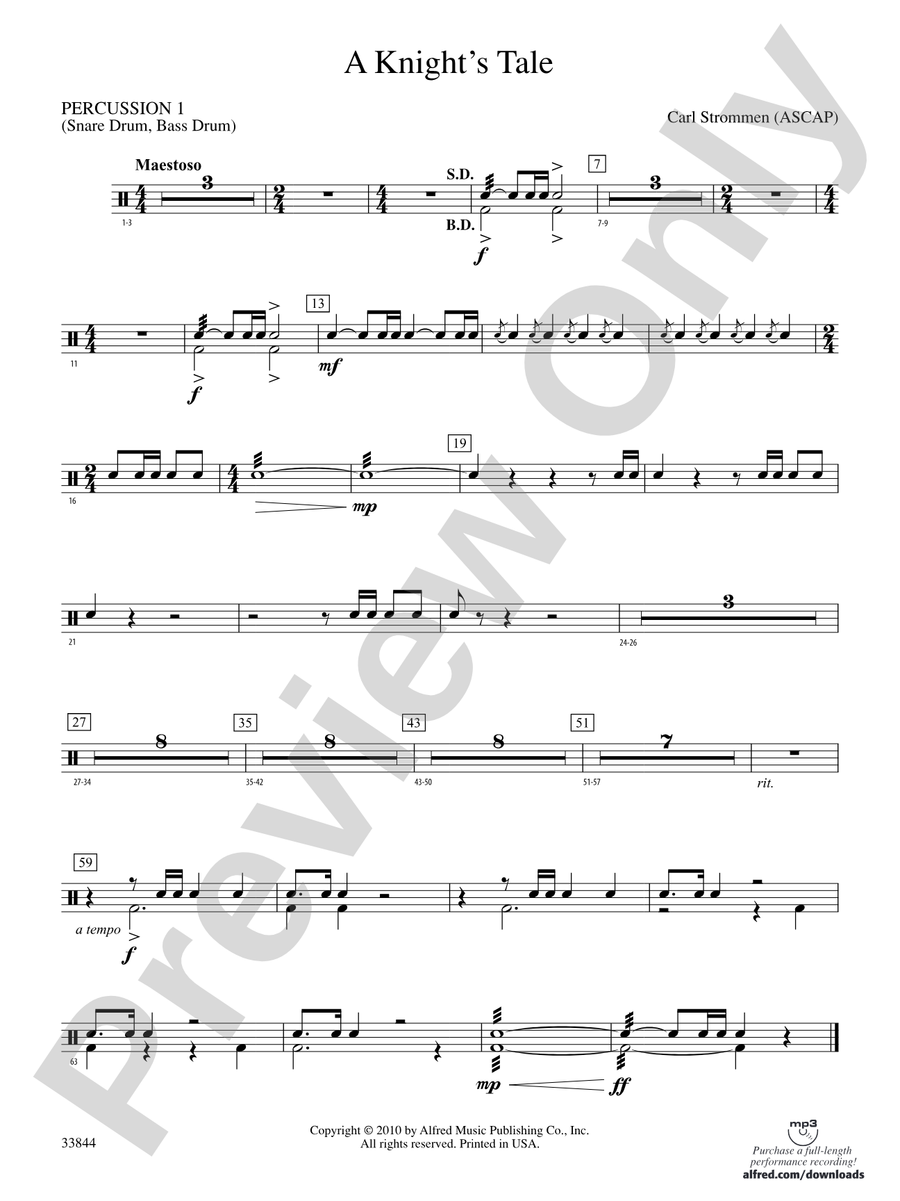 A Knight's Tale: 1st Percussion