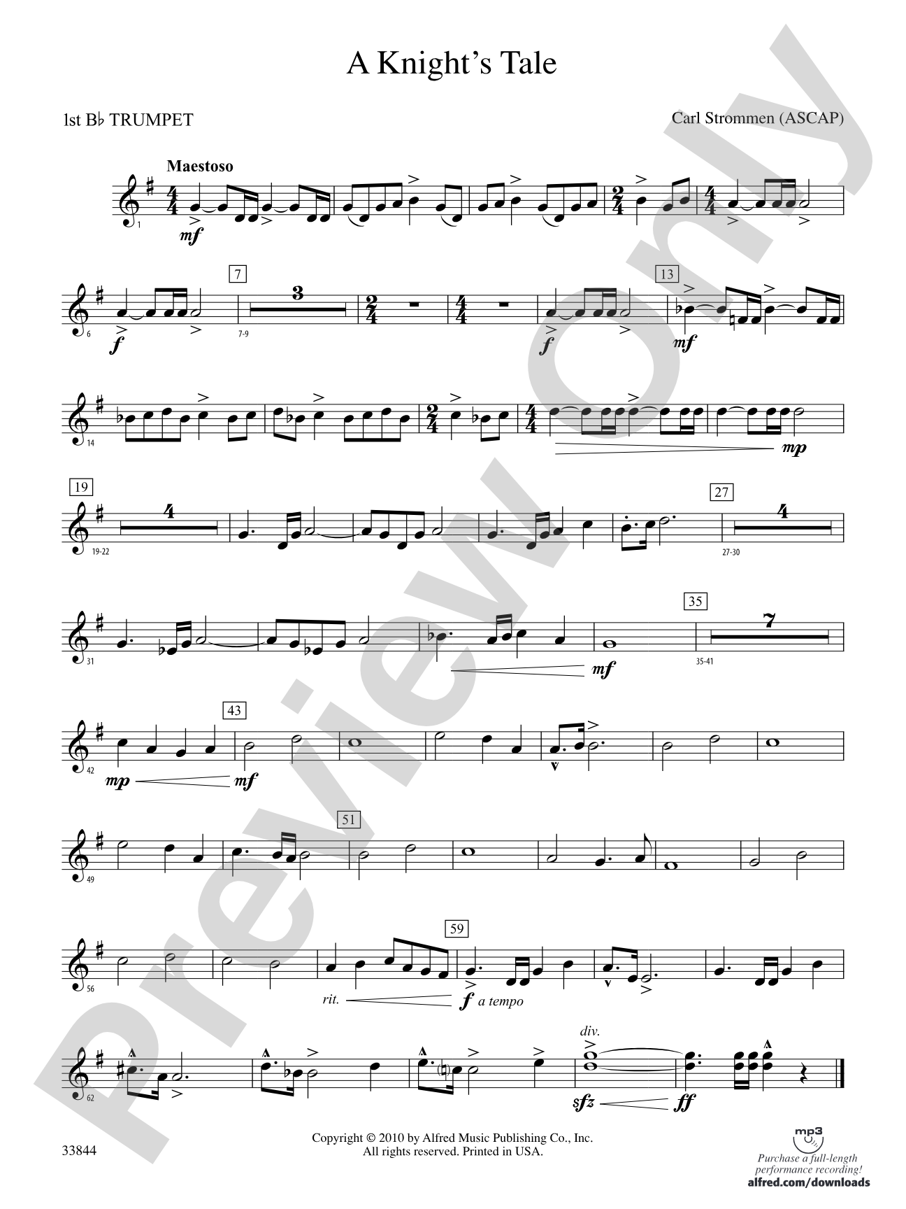A Knight's Tale: 1st B-flat Trumpet