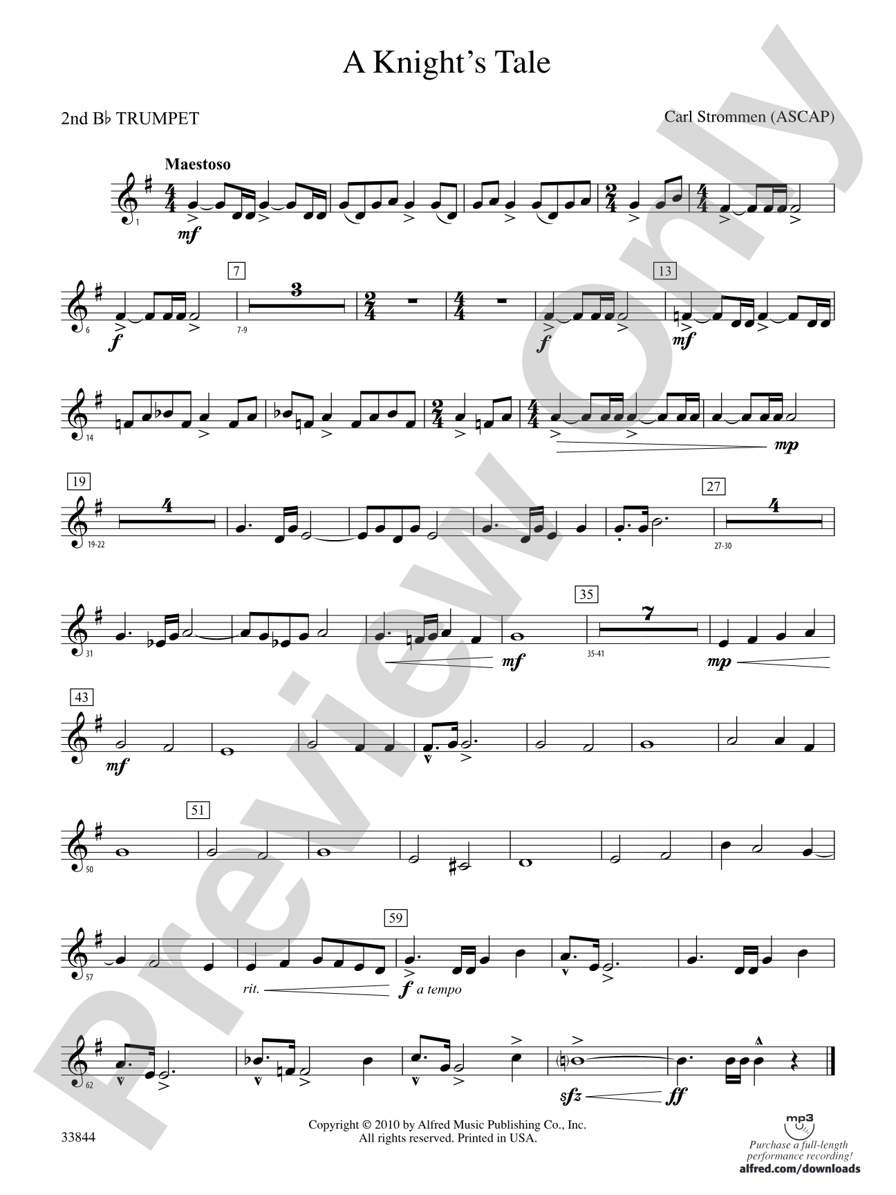 A Knight's Tale: 2nd B-flat Trumpet