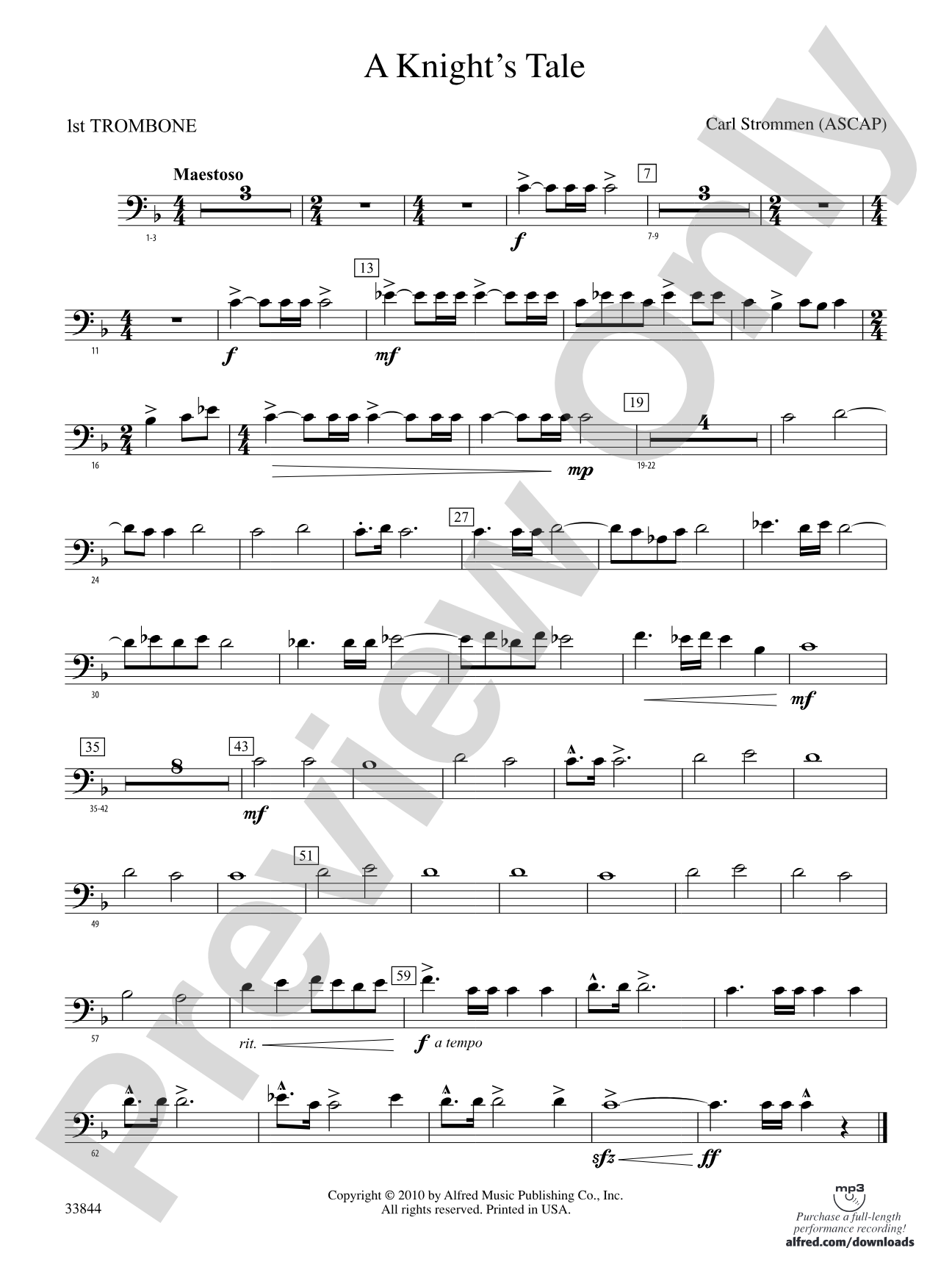 A Knight's Tale: 1st Trombone