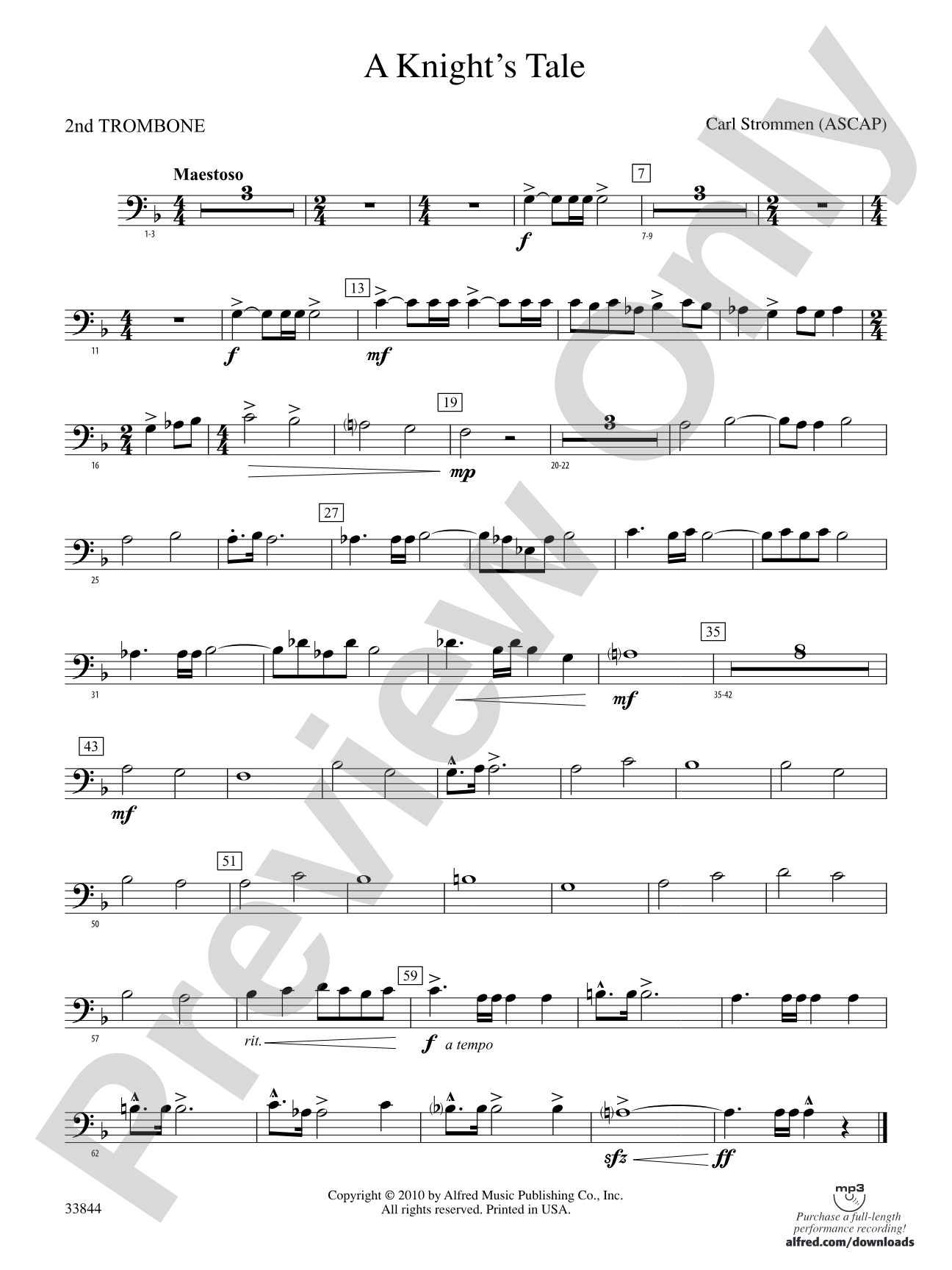A Knight's Tale: 2nd Trombone